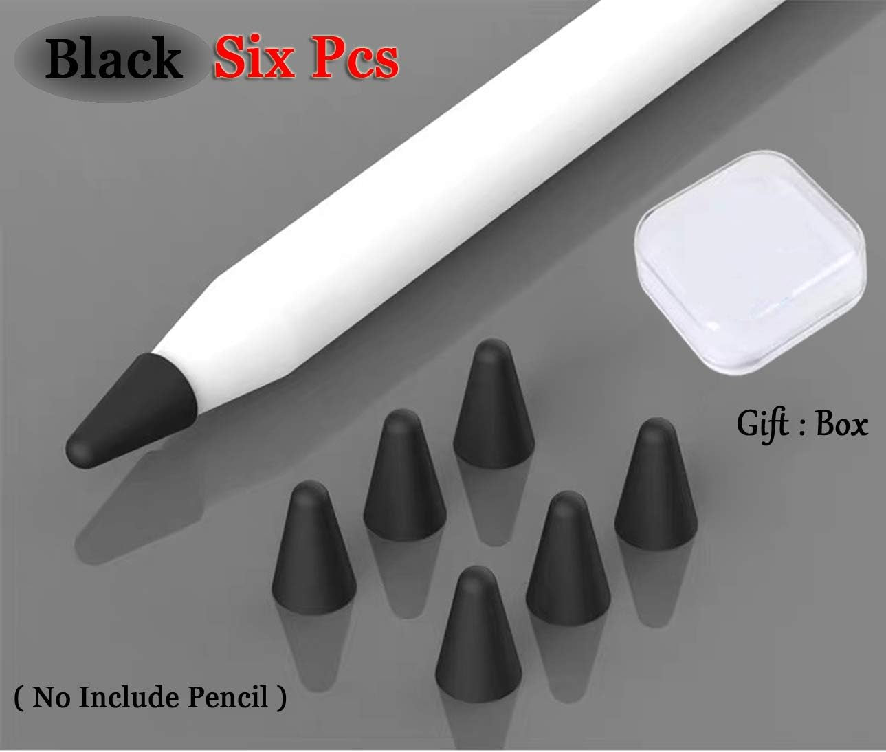 Happycover Compatible with Apple Pencil Tips, Professional Liquid Silicone Nibs Cover Replacement for 1St & 2Nd Gen, Writing Anti-Slip Protective Case for Apple Ipad Pencil. (Black)  ZSHK   