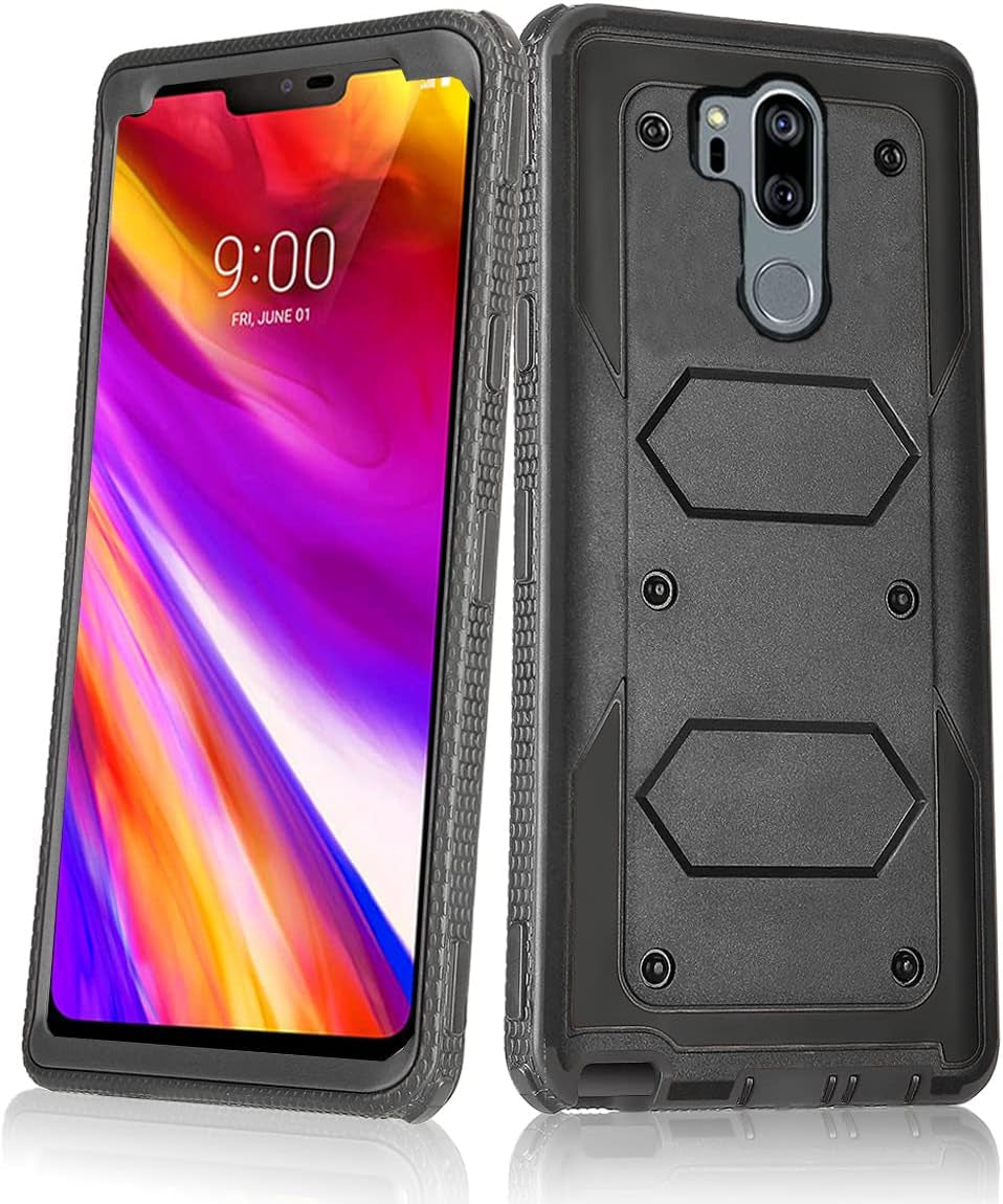 Asuwish Phone Case for LG G7 Thinq Cover Hybrid Shockproof Proof Full Body Protective Heavy Duty Cell Accessories LGG7 One G 7 plus LG7 Fit Lg7Thinq 7G Thin Q G7+ G7Thinq Lgg7Thinq Women Men Purple  Asuwish Black  