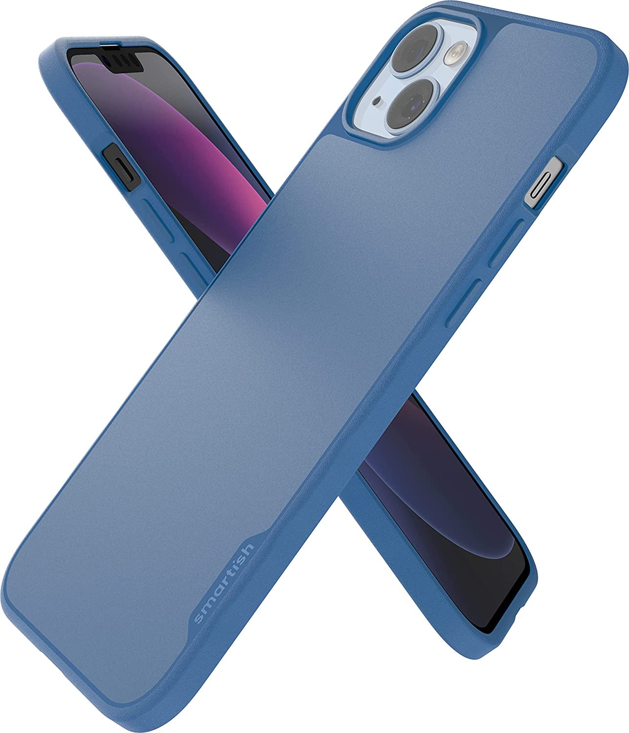 Smartish Iphone 14 Slim Case - Gripmunk Compatible with Magsafe [Lightweight + Protective] Thin Grip Cover with Microfiber Lining - Spaced Out  Smartish Blues on the Green (MagSafe) iPhone 14 Plus 