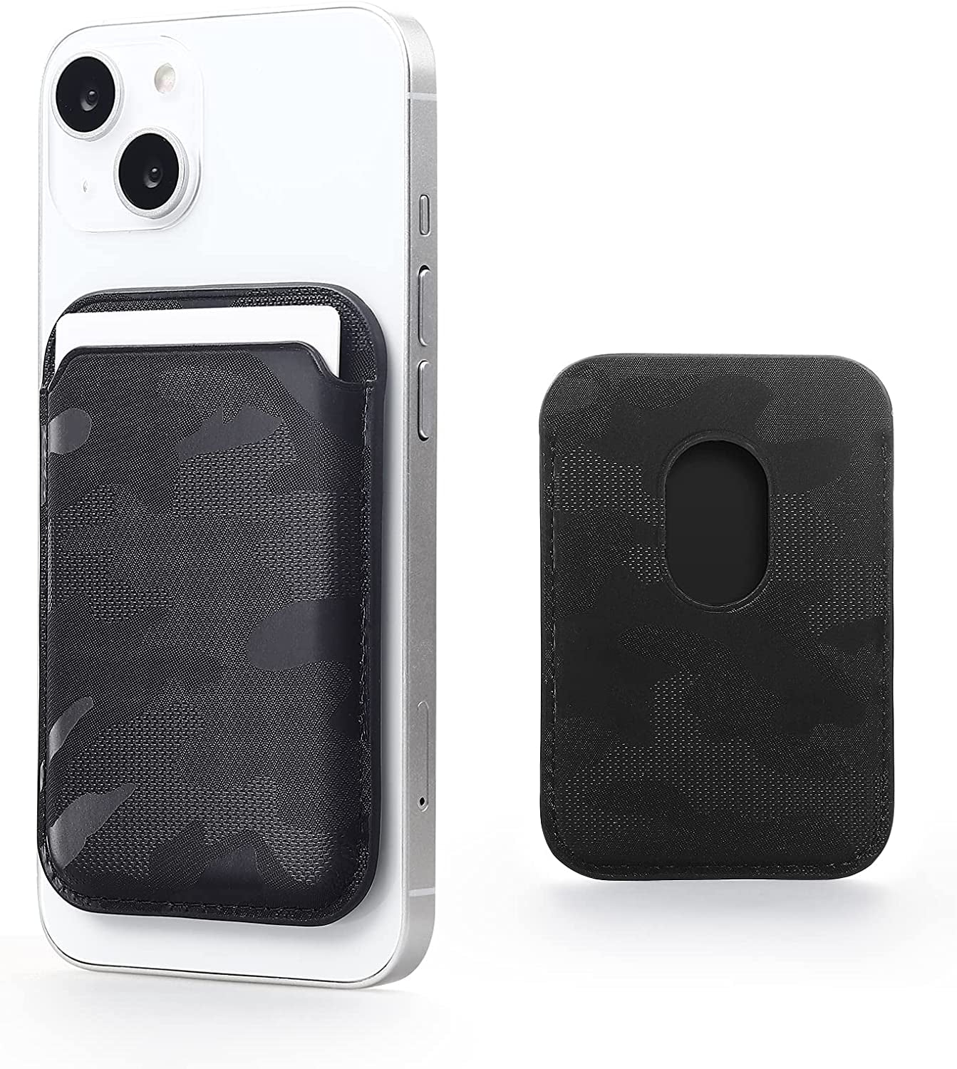 WALLFID Magsafe Wallet Leather Compatible with Iphone 12/13/14 Mini/Plus/Pro/Max,Rfid Card Holder with Magsafe Magnet (Purple)  WALLFID Camouflage Black  