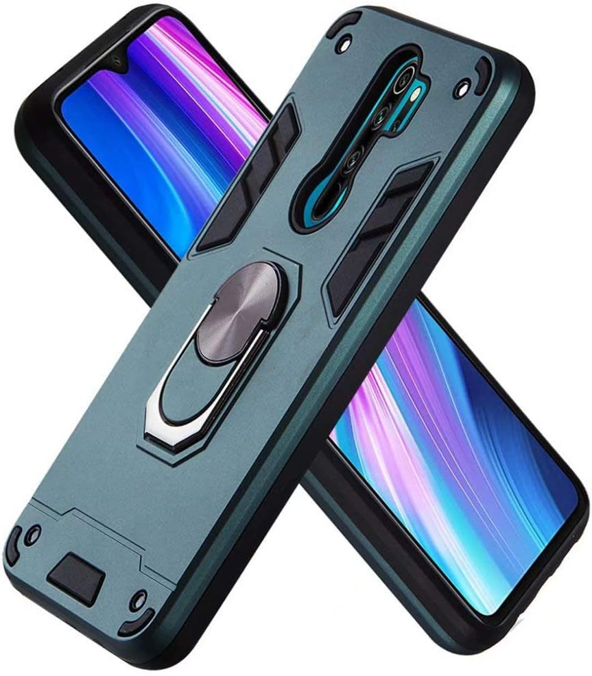 LHYIN Xiaomi Redmi Note 8 Pro 2 in 1 Kickstand Dark Green Back Cover Case,Tpu Soft + PC Hard Hybrid Dual Layer Whole Body Protection Back Cover Shell Case for Xiaomi Redmi Note 8 Pro Dark Green  LHYIN   