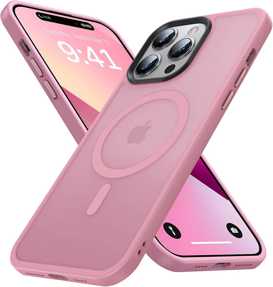 Faiono Magnetic for Iphone 14 Pro Max Case [Compatible with Magsafe][Strong Magnetic][10Ft Military Grade Protective] Translucent Matte Slim Case for Iphone 14 Pro Max Phone Case (6.7"), Pink  Faiono   