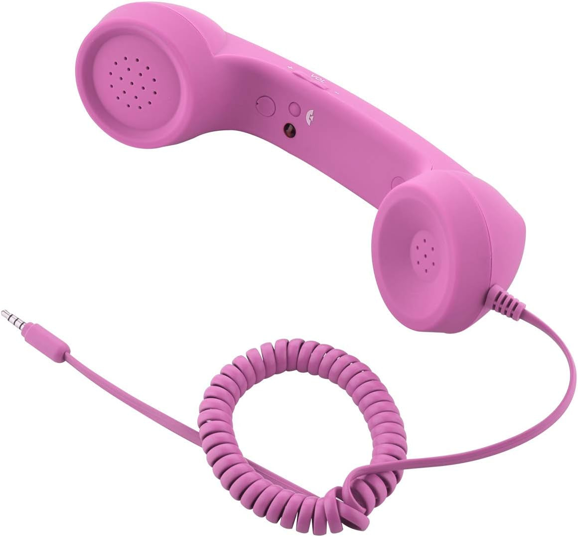 CM Vintage Retro Telephone Handset Cell Phone Receiver MIC Microphone for Cellphone Smartphone, 3.5 Mm Socket (Blue)  CM Pink  