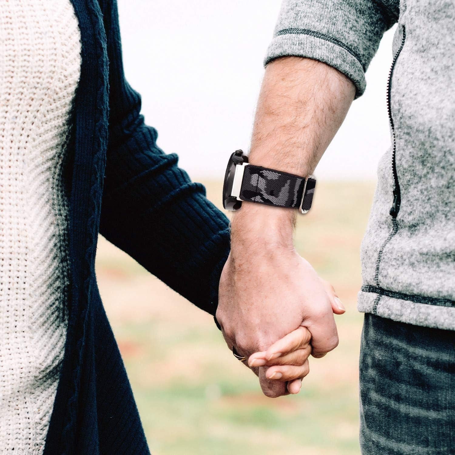 Abanen Elastic Watch Band for Garmin Venu 2 Plus/Venu Sq/Vivoactive 3, Embroidery Stretchy Loop Elastic Adjustable Wristband Strap for Samsung Galaxy Watch 4 40Mm / 44Mm  Abanen   