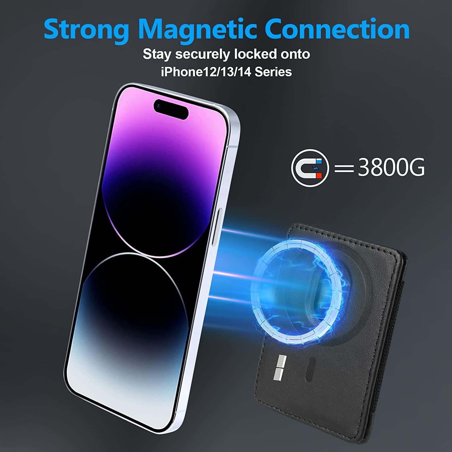 Magnetic Card Holder Leather Wallet, Credit Card Holder Wallet with Magsafe for Iphone 14/14 Plus/14 Pro/14 Pro Max and 13/12 Series Magsafe Wallet, Max Fit 7 Cards, RFID Blocking, Compact Size  Morojular   