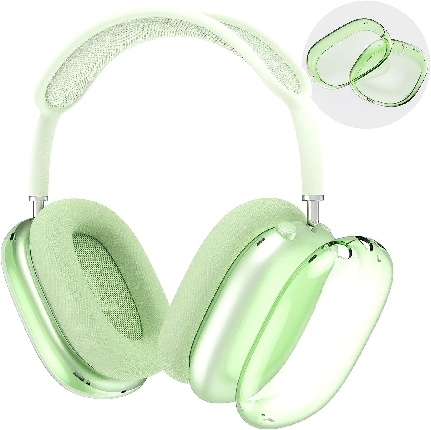 Airpods Max Case, Automatic Sleep Function Protective Headphones Case for Dust and Scratch, Automatic Sleep Function Protective Headphones Case for Dust and Scratch (Black)  CENMASO Clear Green  