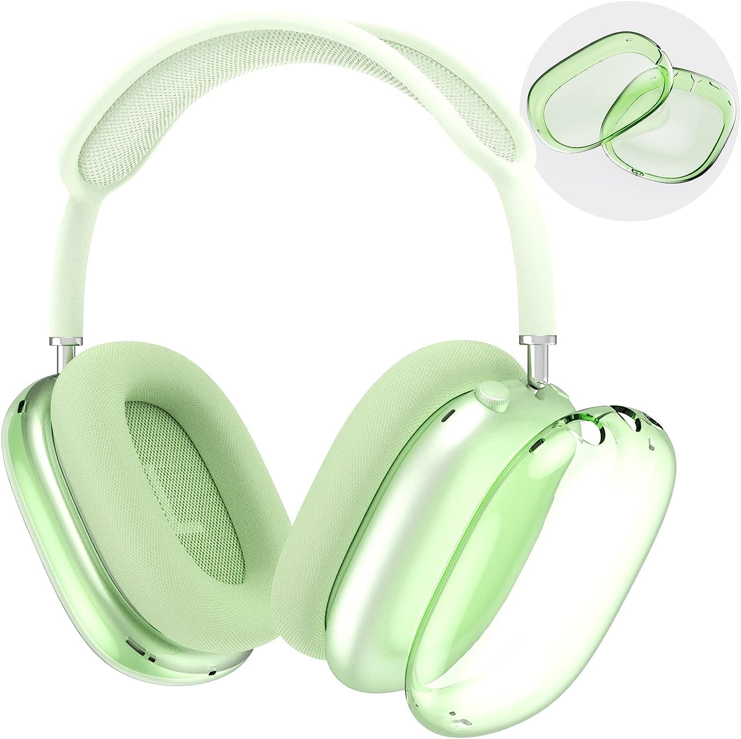 Airpods Max Case, Automatic Sleep Function Protective Headphones Case for Dust and Scratch, Automatic Sleep Function Protective Headphones Case for Dust and Scratch (Black)  CENMASO Clear Green  