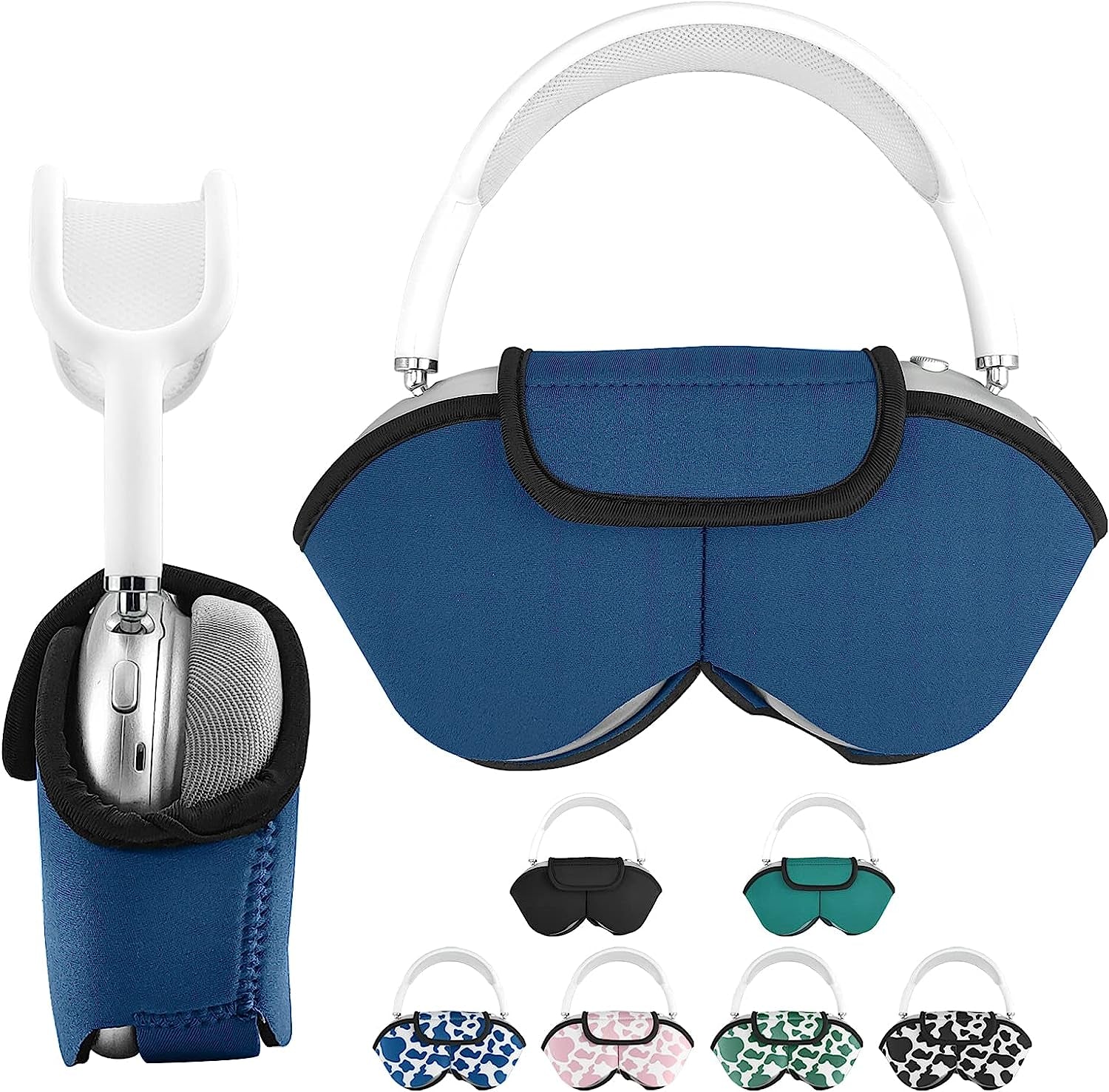 Aiaabq for Airpods Max Case Cover for Dust and Scratch Headphones Protective Case,Soft Shell with Built-In Pockets to Store Accessories. Compatible with Apple Airpods Max Case  Aiaabq Dark Blue  