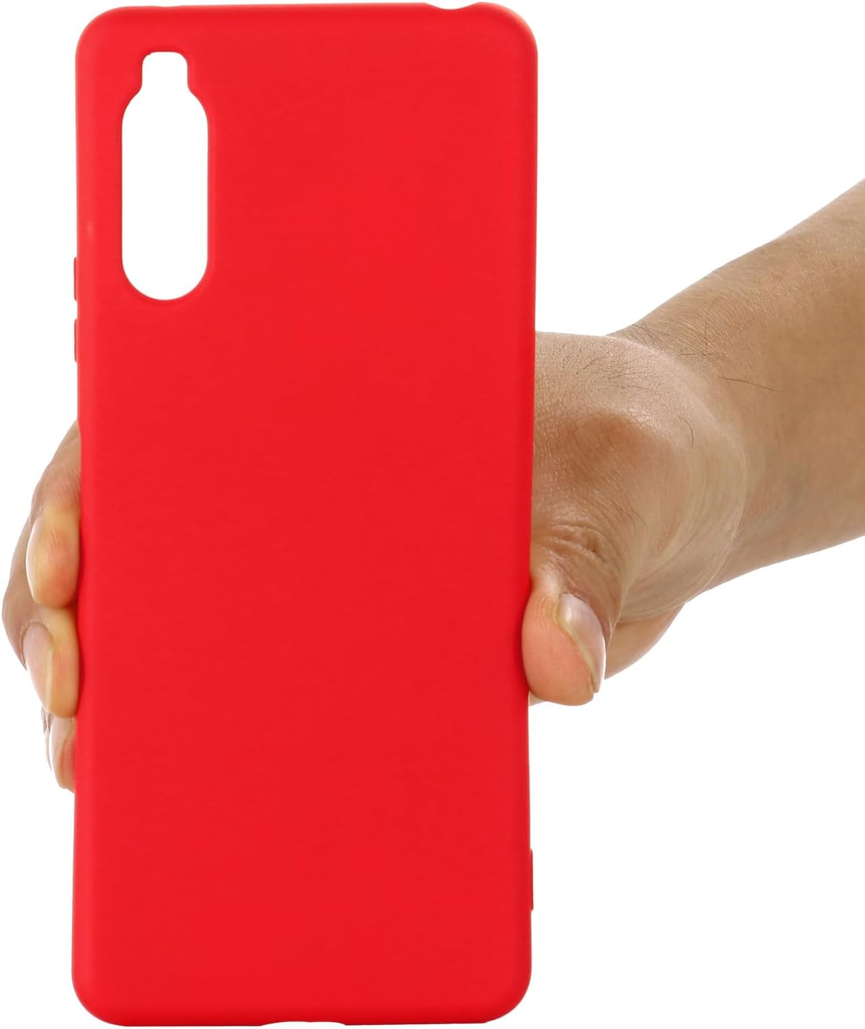 Case for Sony Xperia 10 III, Liquid Silicone Protective Phone Case for Sony Xperia 10 III with Silicone Lanyard, Slim Thin Soft Shockproof Cover for Sony Xperia 10 III Silicone Case Red  Generic   