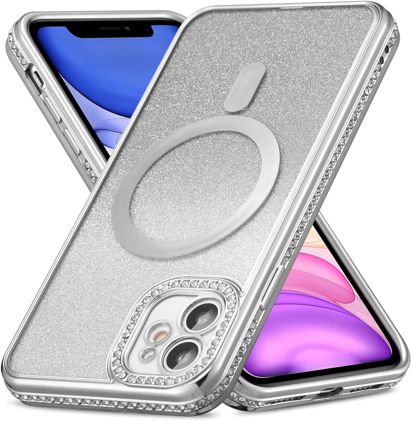 ZCDAYE Case for Iphone 13, Iphone 13 Phone Case Compatible with Wireless Charging,Blue Edge Electroplated Transparent Soft TPU Shockproof Case Cover for Iphone 13(6.1 Inches) - Blue  ZCDAYE N-Silver Iphone 11 