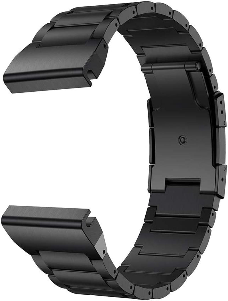 LDFAS Fenix 7X/6X/5X plus Band, 26Mm Titanium Metal Quick Release Easy Fit Watch Strap with Double Button Clasp Compatible for Garmin Fenix 7X/6X Pro/5X/5X Plus/3/3Hr Smartwatch, Black  LDFAS   