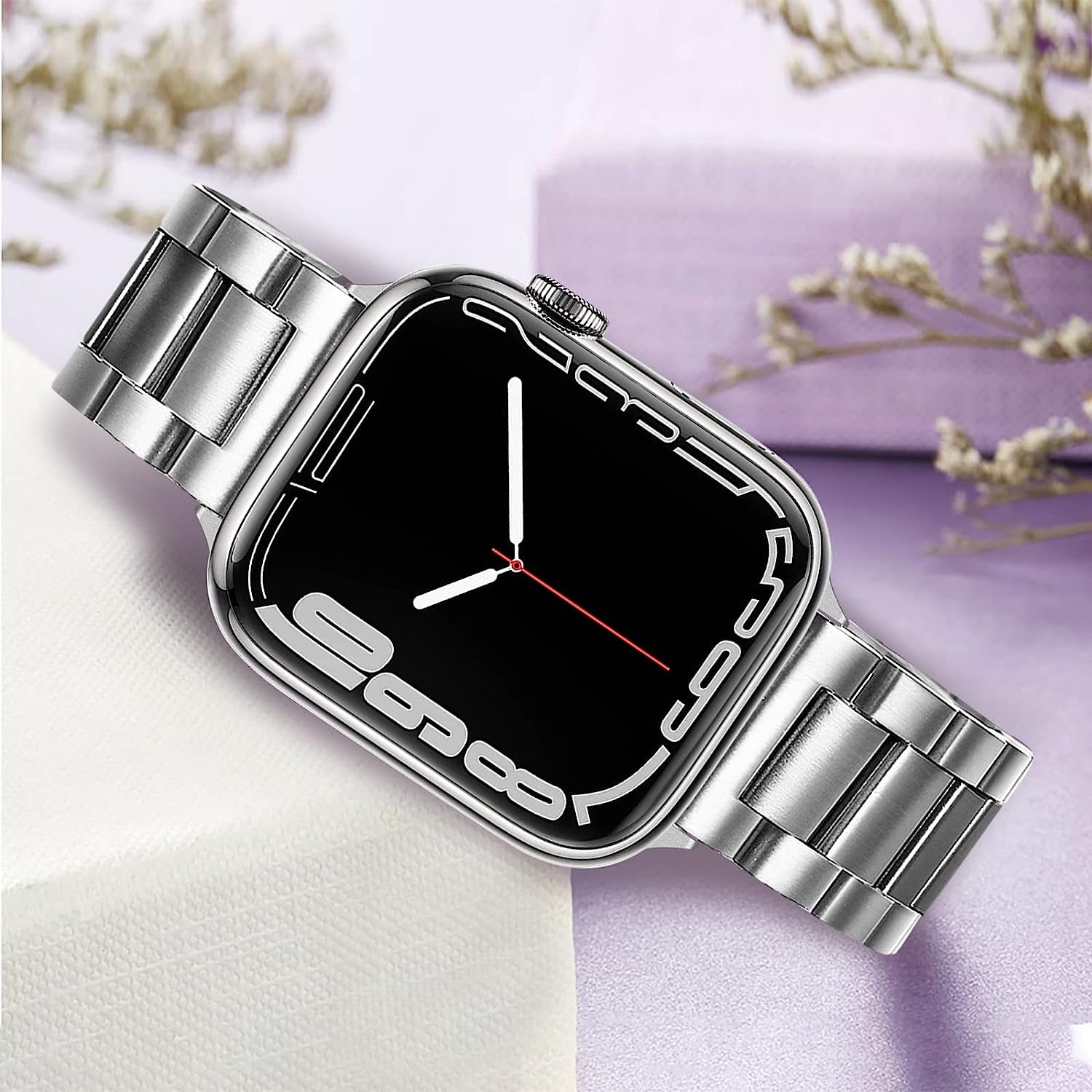 Trumirr Band for Apple Watch Series 8 7 41Mm Silver, Solid Stainless Steel Watchband Replacement Strap for Iwatch SE Series 8 7 6 5 4 3 2 1 41Mm 40Mm 38Mm  TRUMiRR   