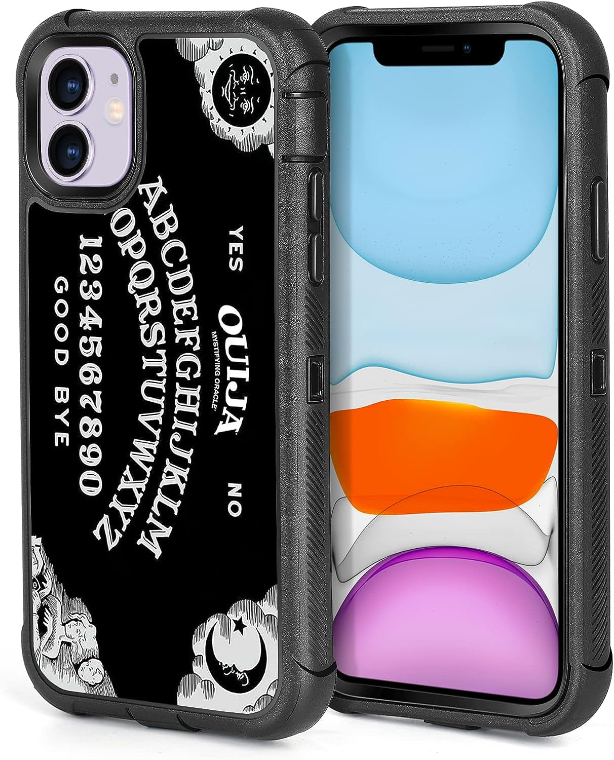 XWMHHP Compatible with Iphone 12 Case Iphone 12 Pro Case Dont Tread on Me American Flag Design for Men, 3-Layer Rugged Shockproof Hard Plastic Bumper +Soft Silicone Rubber Heavy Duty Protection Cover  XWMHHP Goth Ouija Board Iphone 12/12 Pro 