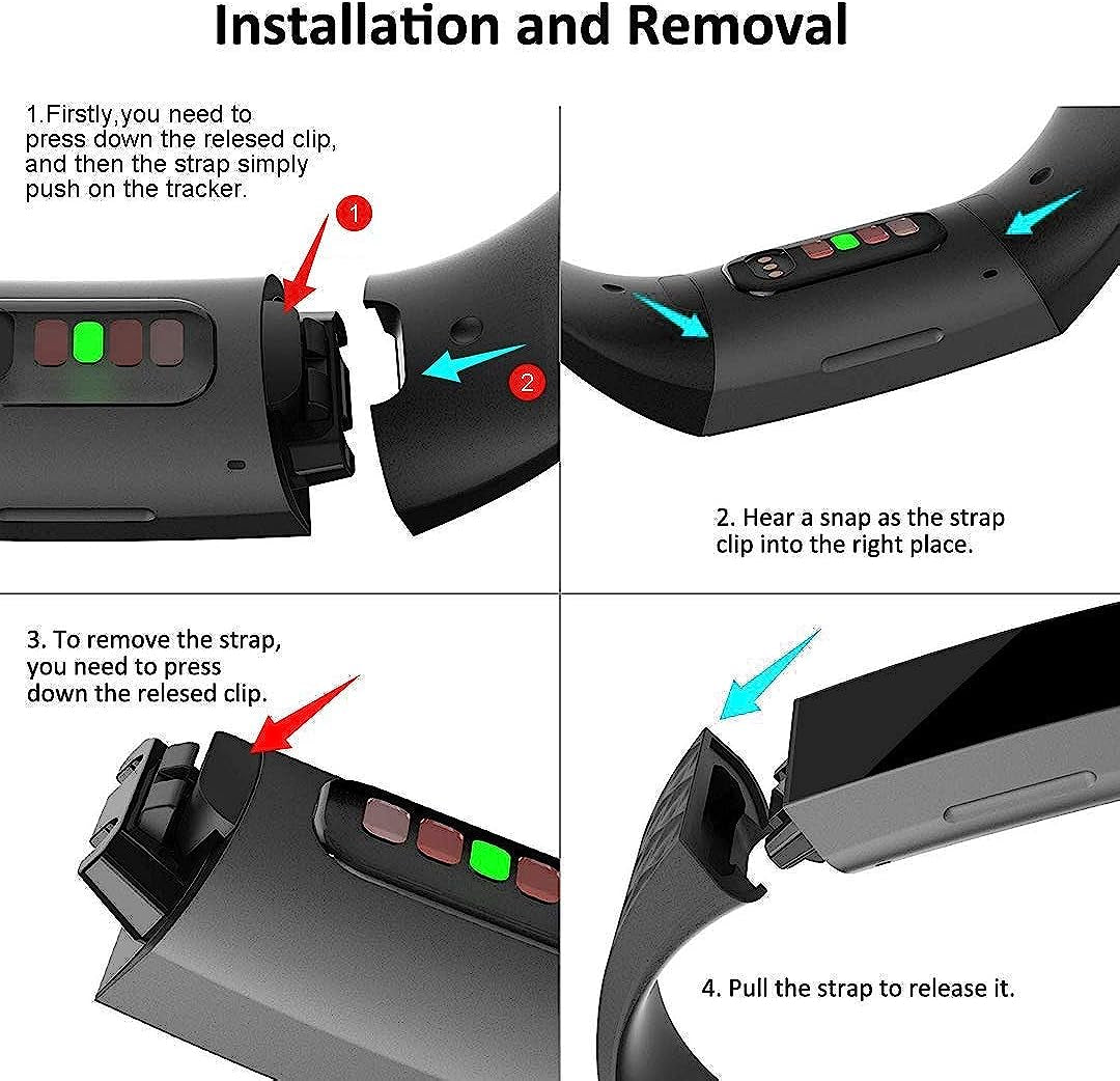 3 Pack Bands for Fitbit Charge 4/ Fitbit Charge 3/ Charge3 Se,Silicone Fitness Sport Wristbands for Women Men Small Large  SENGKOB   