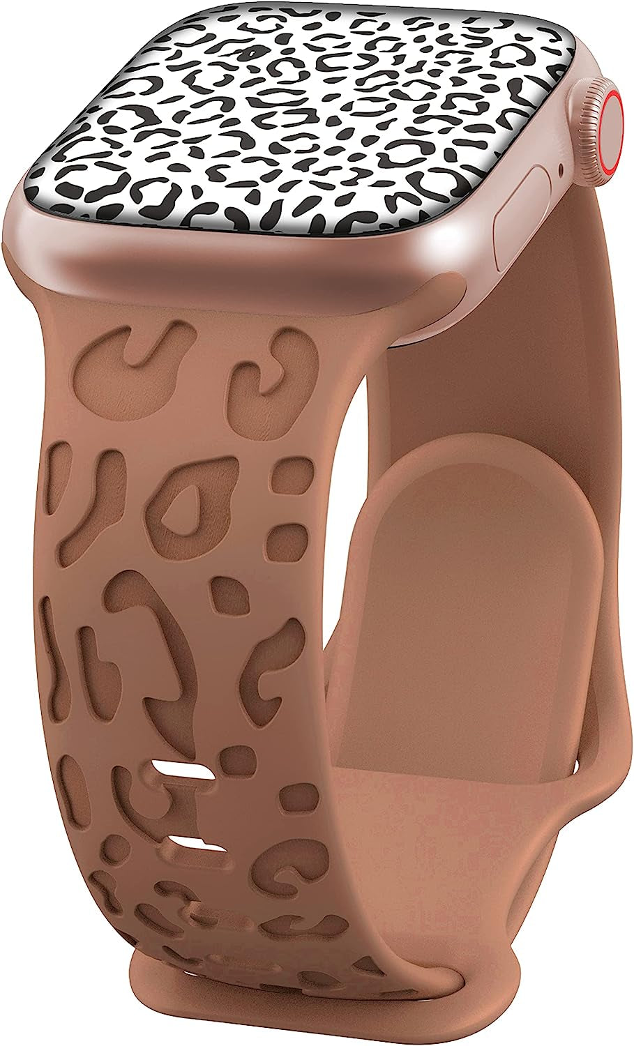 Kingofkings Leopard Engraved Band Compatible with Apple Watch Band 38Mm 41Mm 40Mm 44Mm 45Mm 49Mm 42Mm Women Men, Comfortable Cheetah Silicone Sport Bands for Iwatch Series 8 7 6 5 4 3 2 1 SE Ultra  KingofKings Brown 42mm/44mm/45mm/49mm 