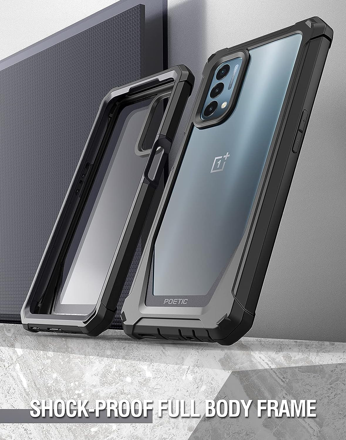 Poetic Guardian Series Case Designed for Oneplus Nord N200 5G, Full-Body Hybrid Shockproof Bumper Cover with Built-In Screen Protector, Black  Poetic   