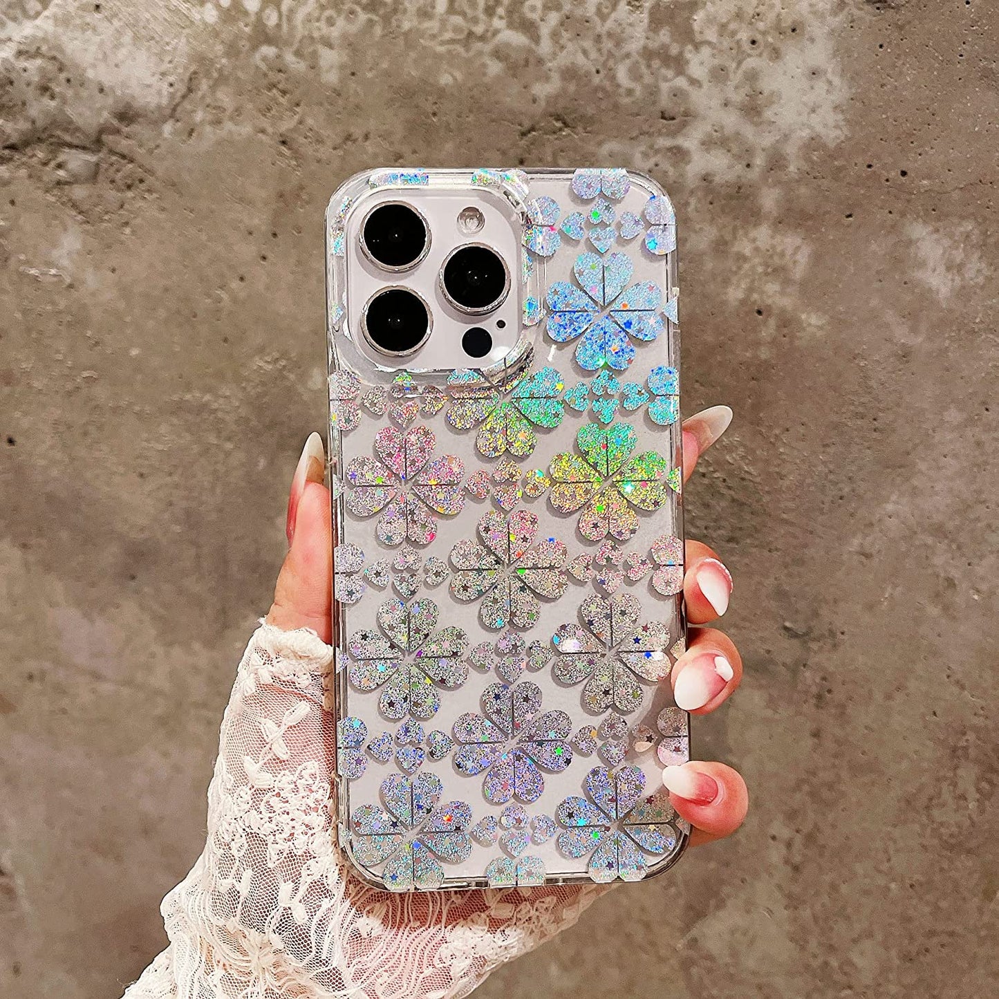 J.West for Iphone 14 Pro Case 6.1",Shiny Soft Shockproof Cute Clear Love-Heart Phone Protective Cover for Women,Glitter Plating Pattern Design TPU Bumper Slim Fit Phone Case for Girls  J.west   