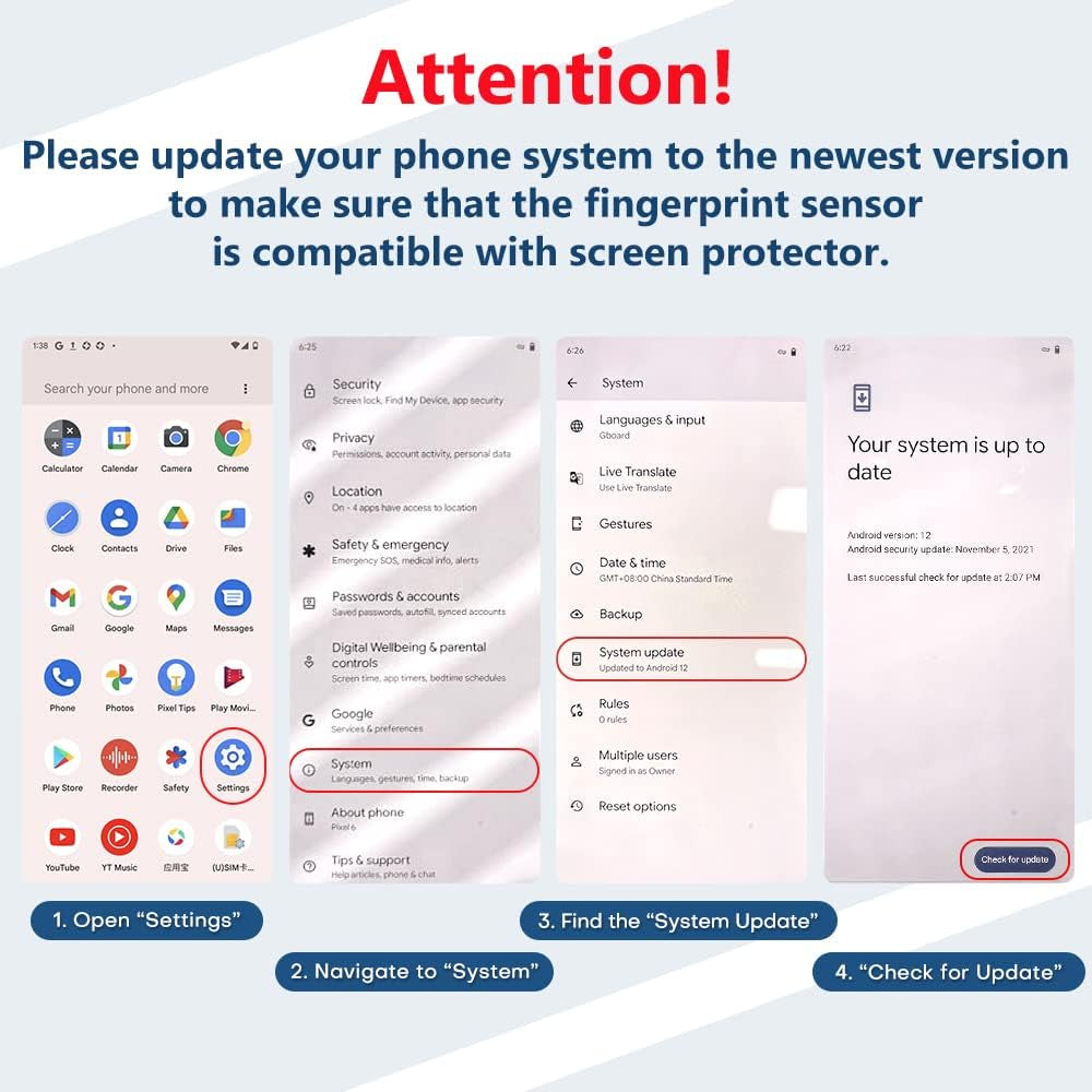 TOCOL [3+3 Pack Compatible for Google Pixel 6 5G 6.4''- 3 Pack Tempered Glass Screen Protector & 3 Pack Glass Camera Lens Protector, Case Friendly, Anti-Scratch [Alignment Tool] [Fingerprint Unlock]  TOCOL   