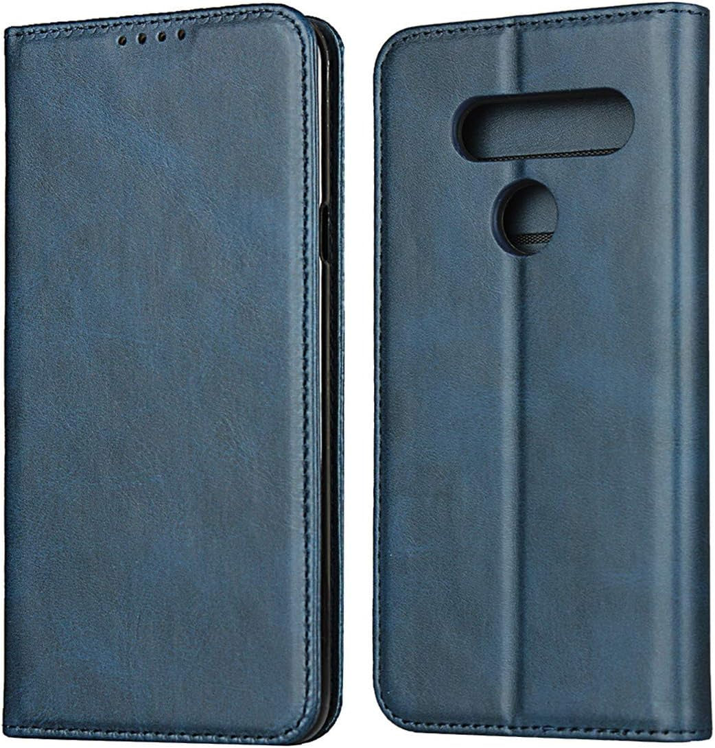 Icovercase for LG V40 Thinq Wallet Case, Premium PU Magnetic Leather Card Slots Holder Carry Kickstand Feature Flip Cover Case for LG V40 (Dark Brown)  iCoverCase Navy Blue  