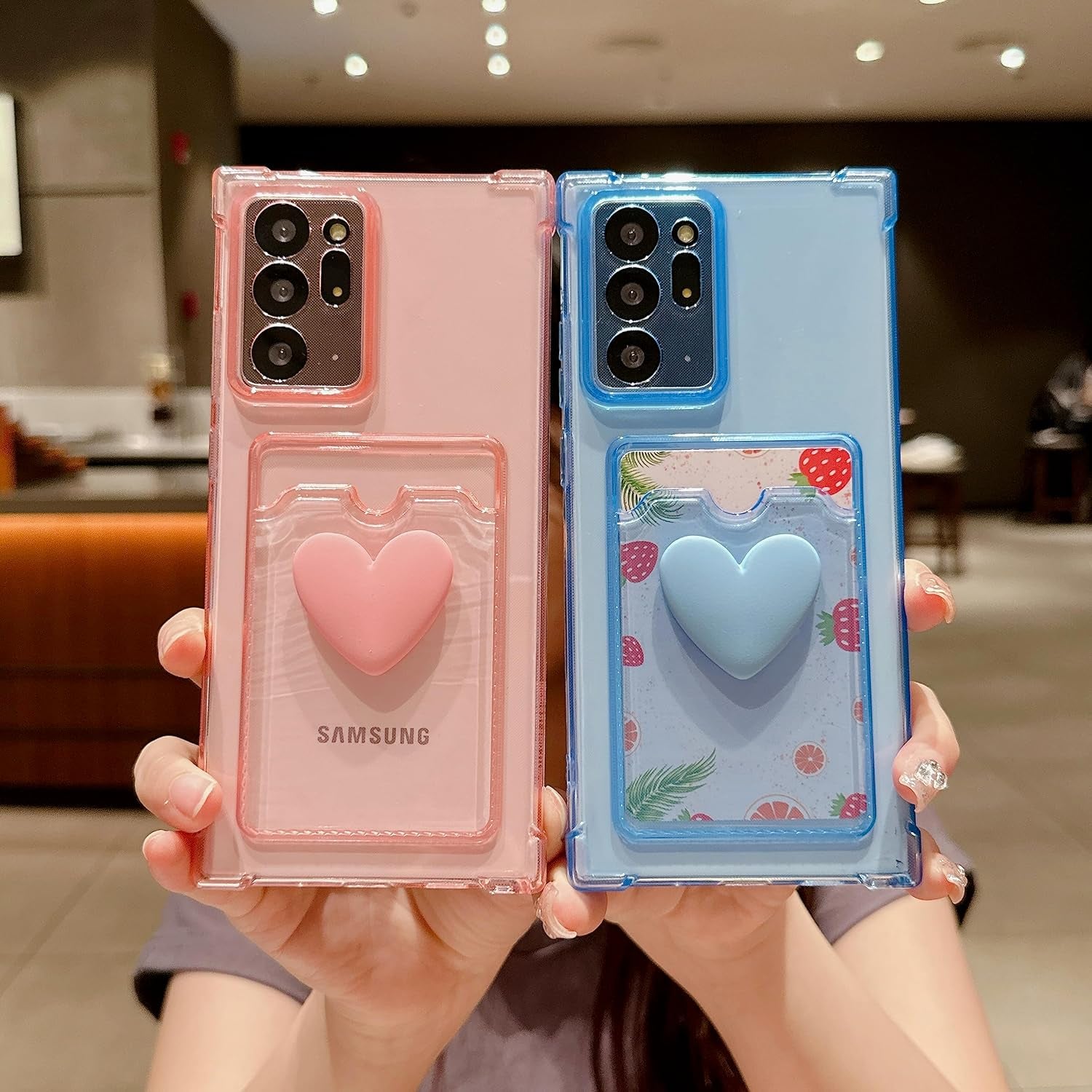 Tuokiou Compatible with Samsung Galaxy Note 20 Ultra Phone Case,Cute 3D Heart Design Phone Case Protection Soft Shockproof Card Holder Wallet Case for Galaxy Note 20 Ultra 6.9 Inch (Black)  Tuokiou   