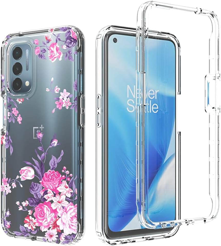 Zoeirc Case for Oneplus Nord N200 5G Case, Oneplus N200 5G Clear Case for Girls Women, Soft TPU Shockproof Protective Transparent Case Cover for Oneplus Nord N200 5G (Sunflower)  Zoeirc Rose Flower  