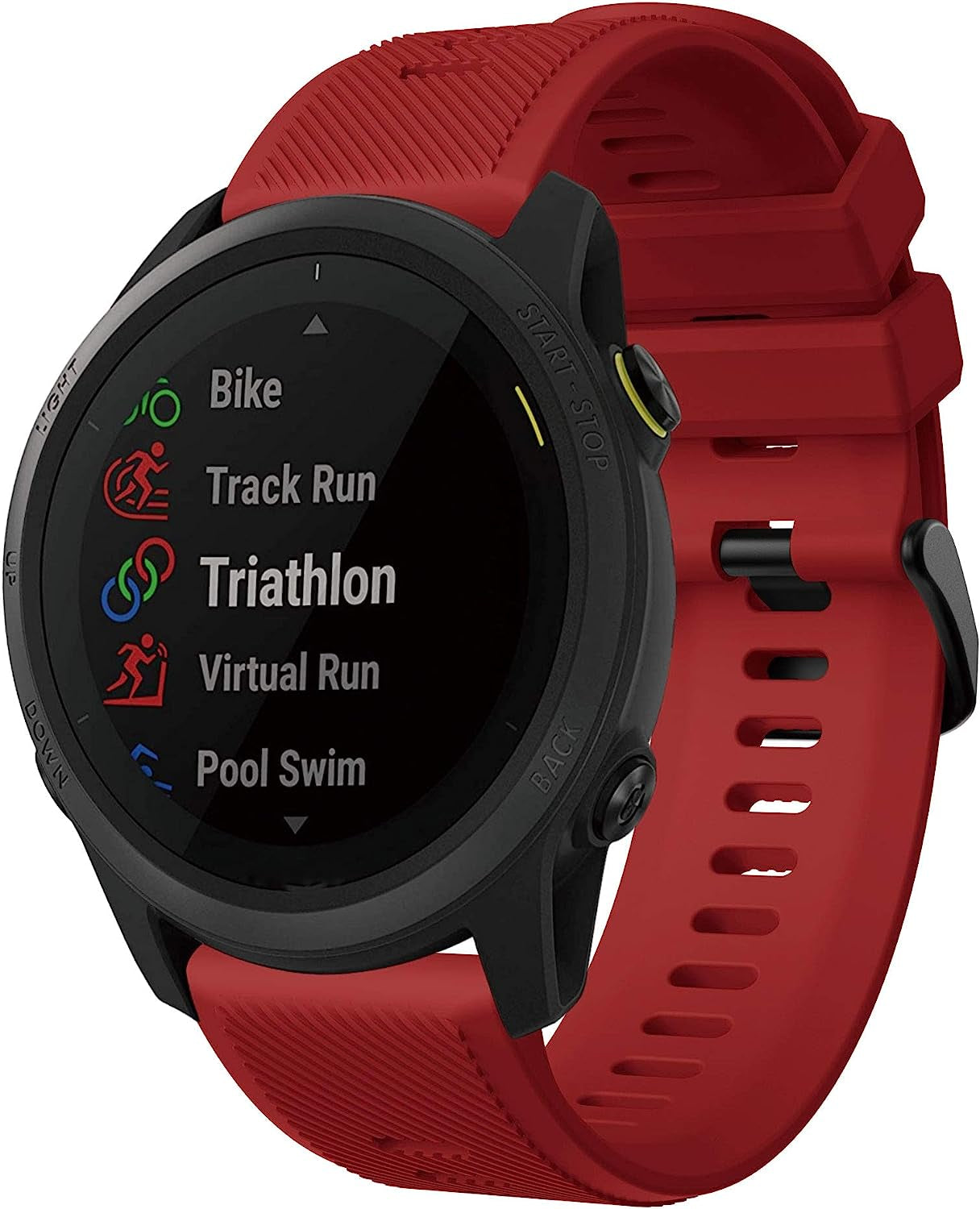 Senter Band for Garmin Forerunner 745 Band,22Mm Soft Silicone Sport Replacement Strap Band Compatible with Garmin Forerunner 745 Smart Watch  Senter Red wine 22mm 