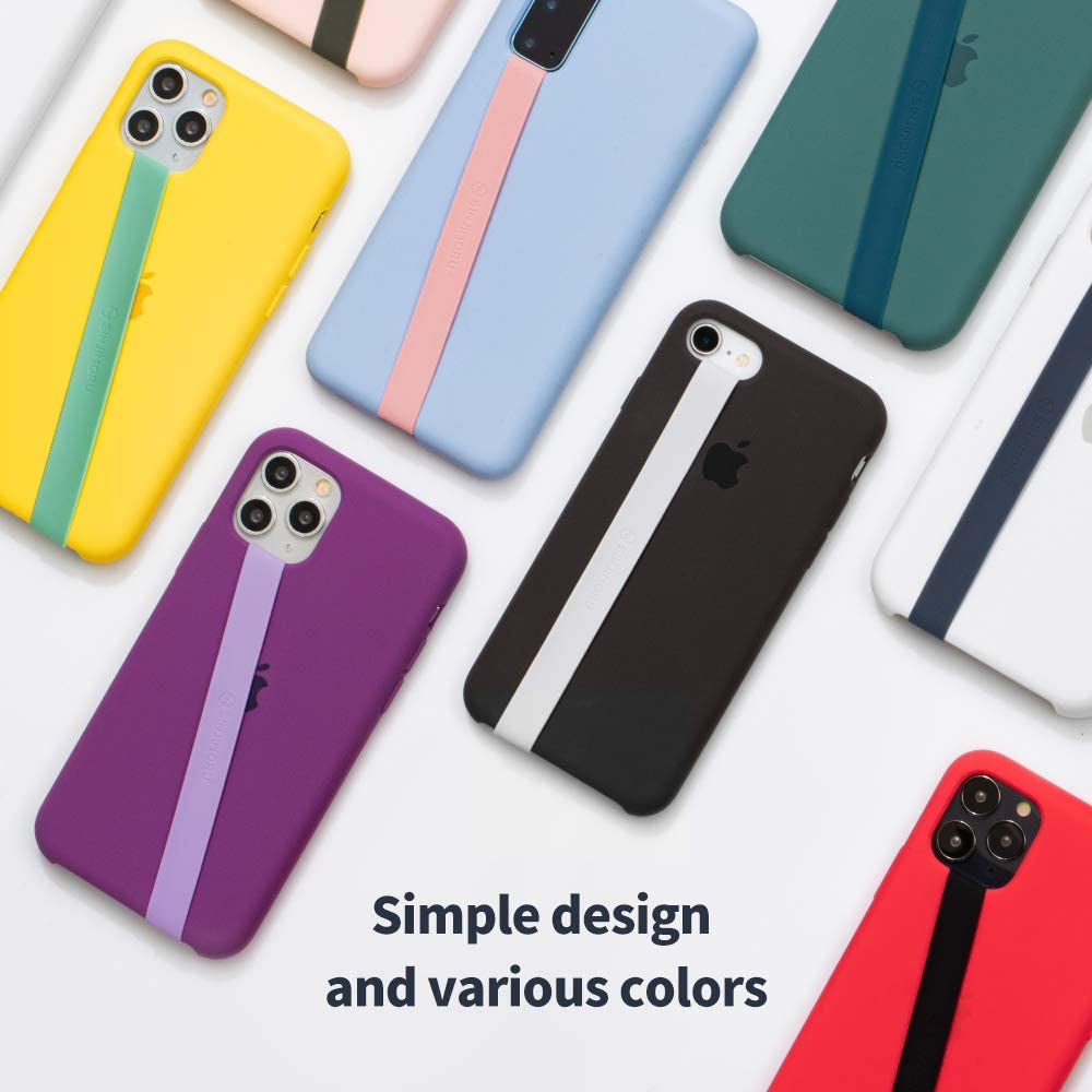 Sinjimoru Silicone Stretching Strap as Phone Grip Holder, Slim Grip Tape for Iphone Case, Secure Phone Strap as Cell Phone Holder. Sinji Loop Black  Sinjimoru Co. Ltd   