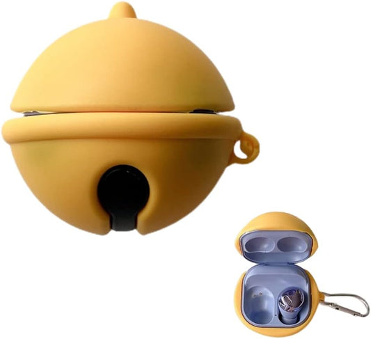 Cute Silicone Earbuds Case Cartoon Headphones Cover Fit Designed for Galaxy Buds2 Pro (2022) /Galaxy Buds 2 (2021) /Samsung Galaxy Buds Live (2020) /Galaxy Buds Pro (2021) (Bell)  HENJI   