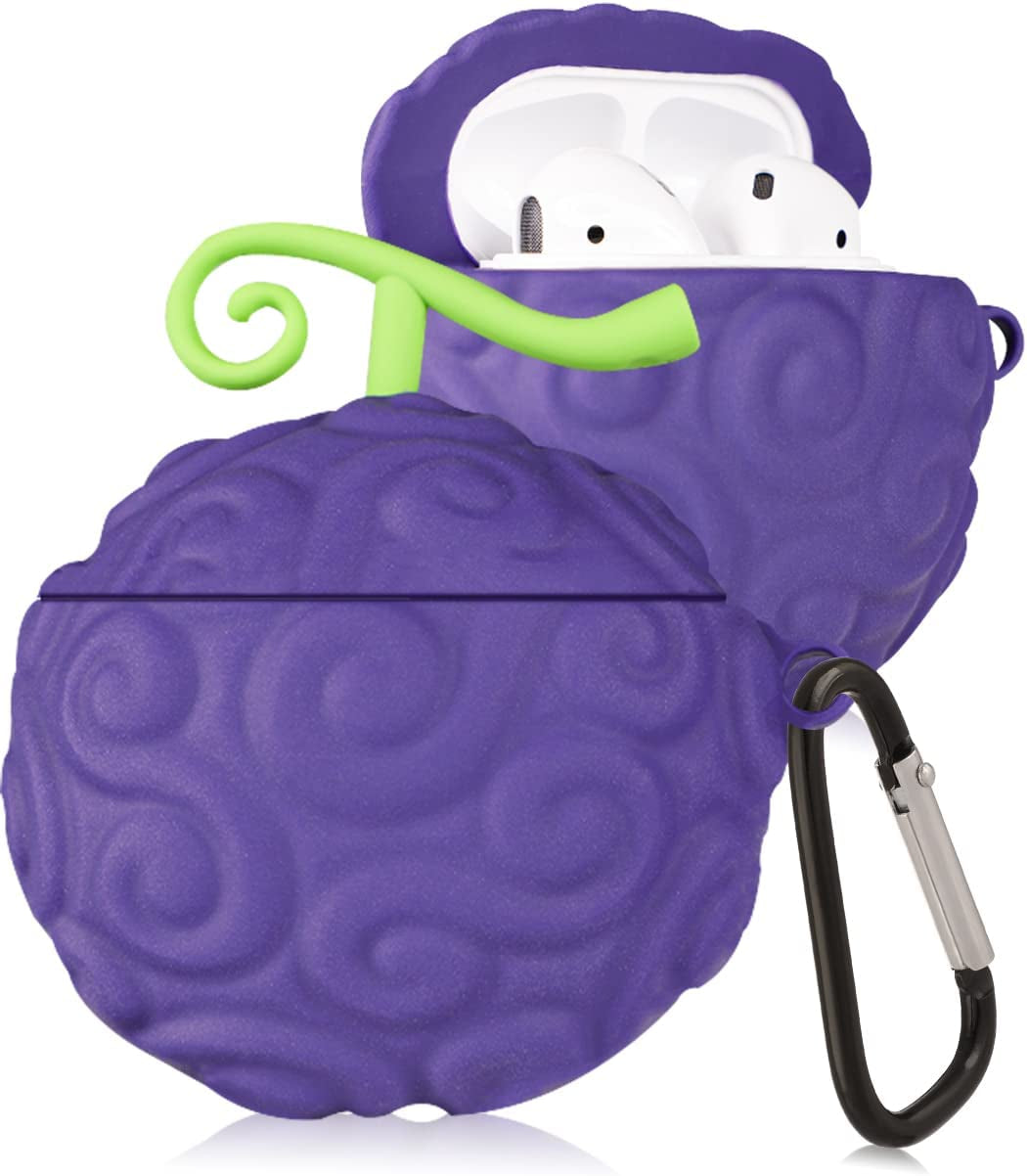 Oqplog for Airpod 2/1 Case Food Design Cover for Airpods Silicone Cases Air Pods Cute Funny Cartoon 3D Kawaii Fun Soft Designer Unique Fashion Cool Pretty for Girls Boys Teen Girly (Smart Popcorn)  guangjianheni Purple Fruit  