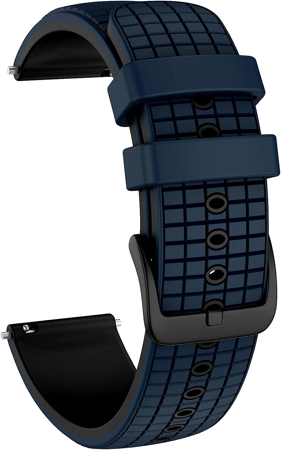 ISABAKE Watch Band for Compatible with Garmin Vivoactive 4/ Samsung Galaxy Watch 46Mm, 22Mm Silicone Bands for Ticwatch Pro S2//E2/Venu 2/Samsung Gear S3 Classic/Samsung Gear S3 Frontier/ Huawei GT Smartwatch  Isabake Dark Blue&Black 22MM 