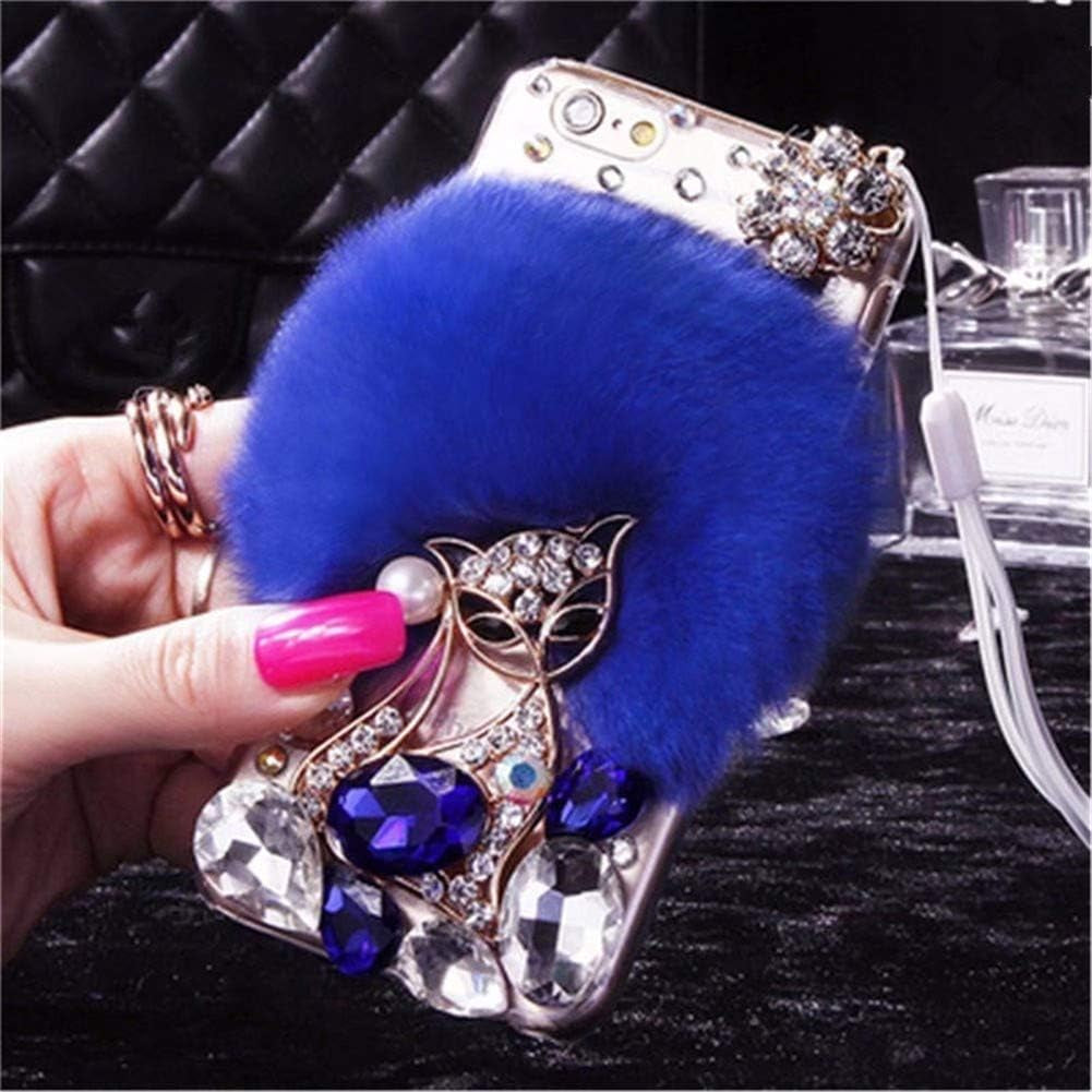 Case for LG G8 Thinq, 3D Handmade Luxury Civet Cats Fluffy Rabbit Fur Sparkle Stunning Stones Crystal Rhinestone Bling Diamond Glitter Case for LG G8 Thinq (Z01)  RB-CASE Z09 Lg G8 Thinq 