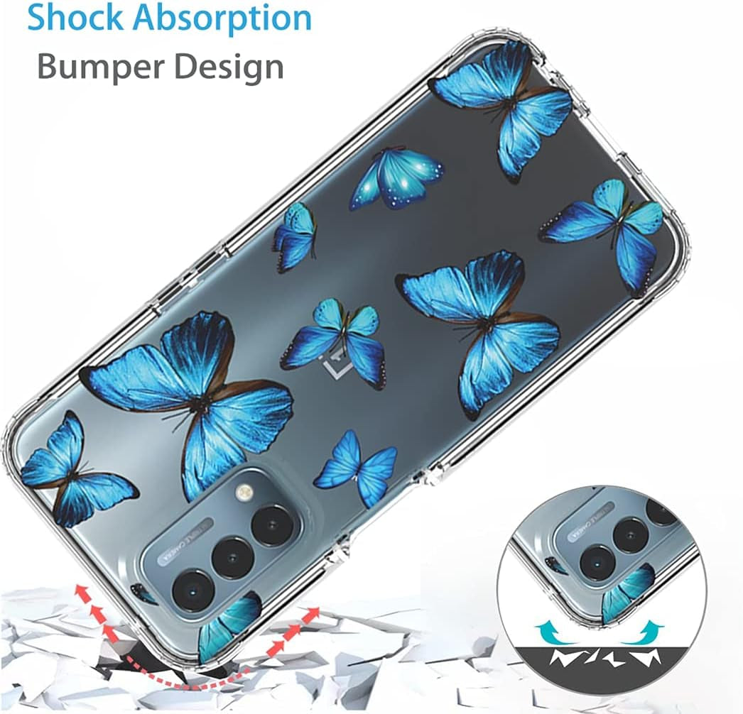 Zoeirc Case for Oneplus Nord N200 Case, Oneplus N200 5G Clear Case for Girls, Soft TPU 360 Full Body Shockproof Hybrid Bumper Crystal Clear Phone Case Cover for Oneplus Nord N200 5G (Blue Butterfly)  Zoeirc   