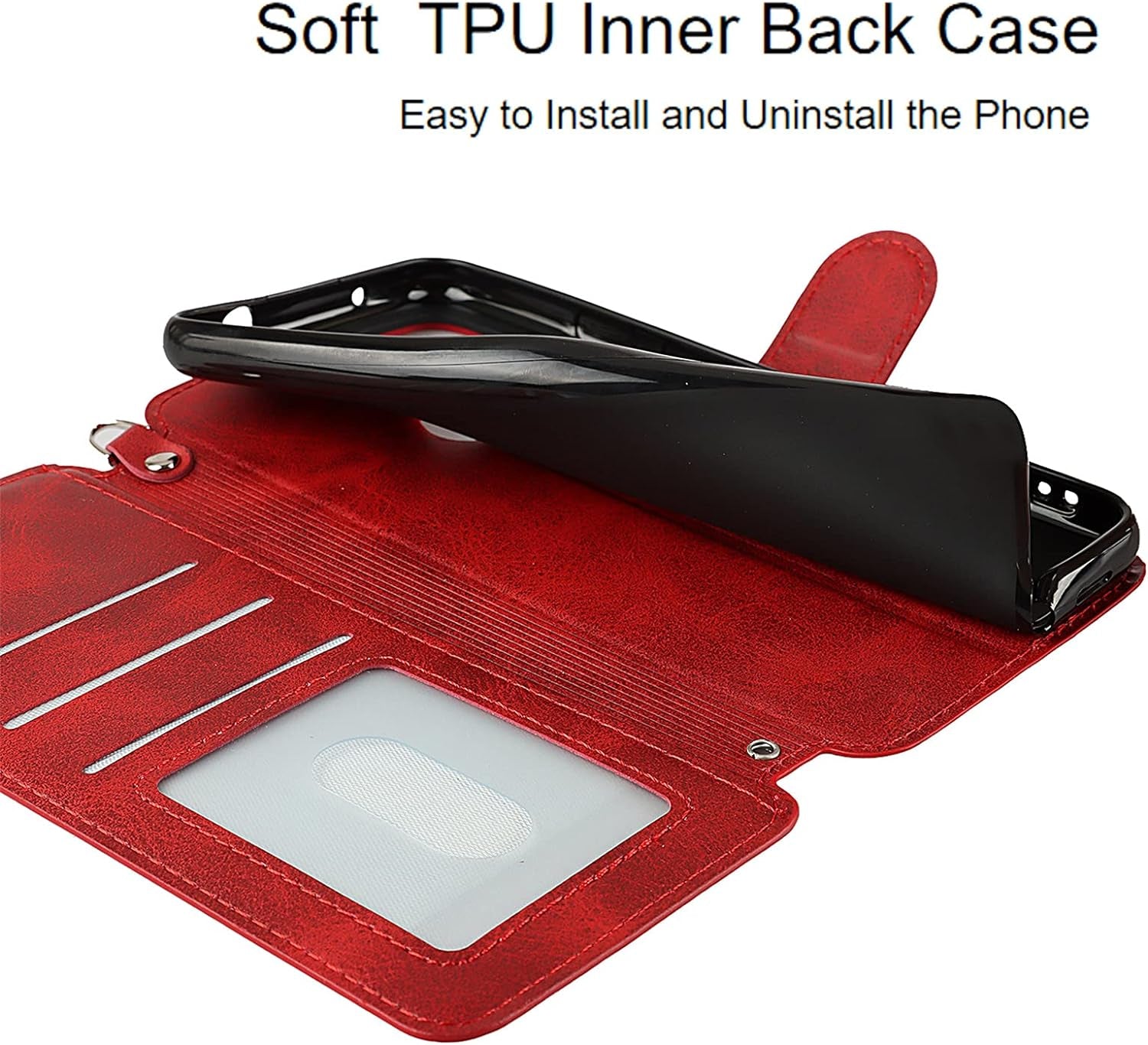 Jaorty Wallet Case for Google Pixel 4A 5G with Card Holder Slots,Kickstand Phone Cover Premium Leather Magnetic Closure Slim Flip Shockproof Wrist Strap Case for Google Pixel 4A 5G 6.2",Wine Red  Jaorty   