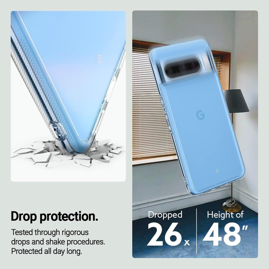 Caseology Capella Crystal Clear Case Compatible with Google Pixel 8 Pro Case 5G [Military Grade Drop Tested](2023) - Crystal Clear  Caseology   