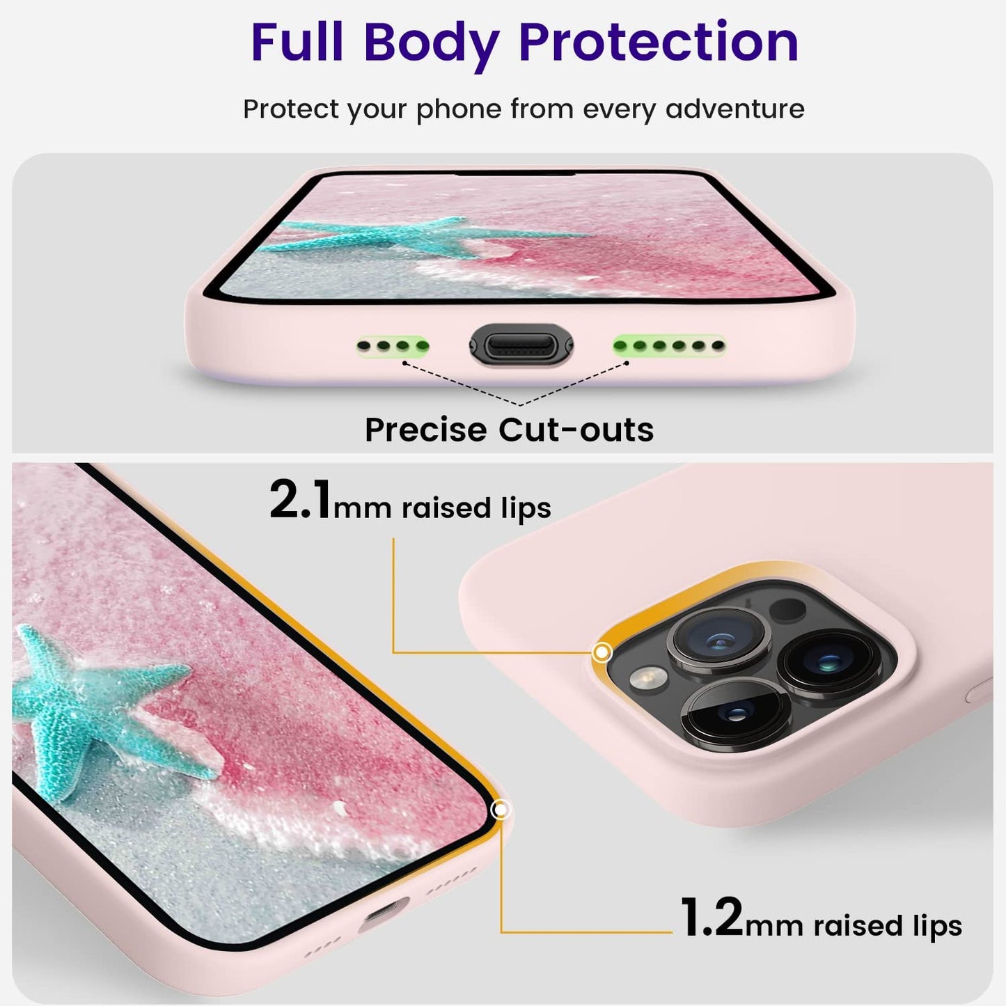 OTOFLY Designed for Iphone 14 Pro Max Phone Case, Silicone Shockproof Slim Thin Phone Case for Iphone 14 Pro Max 6.7 Inch (Chalk Pink)  OTOFLY Direct   