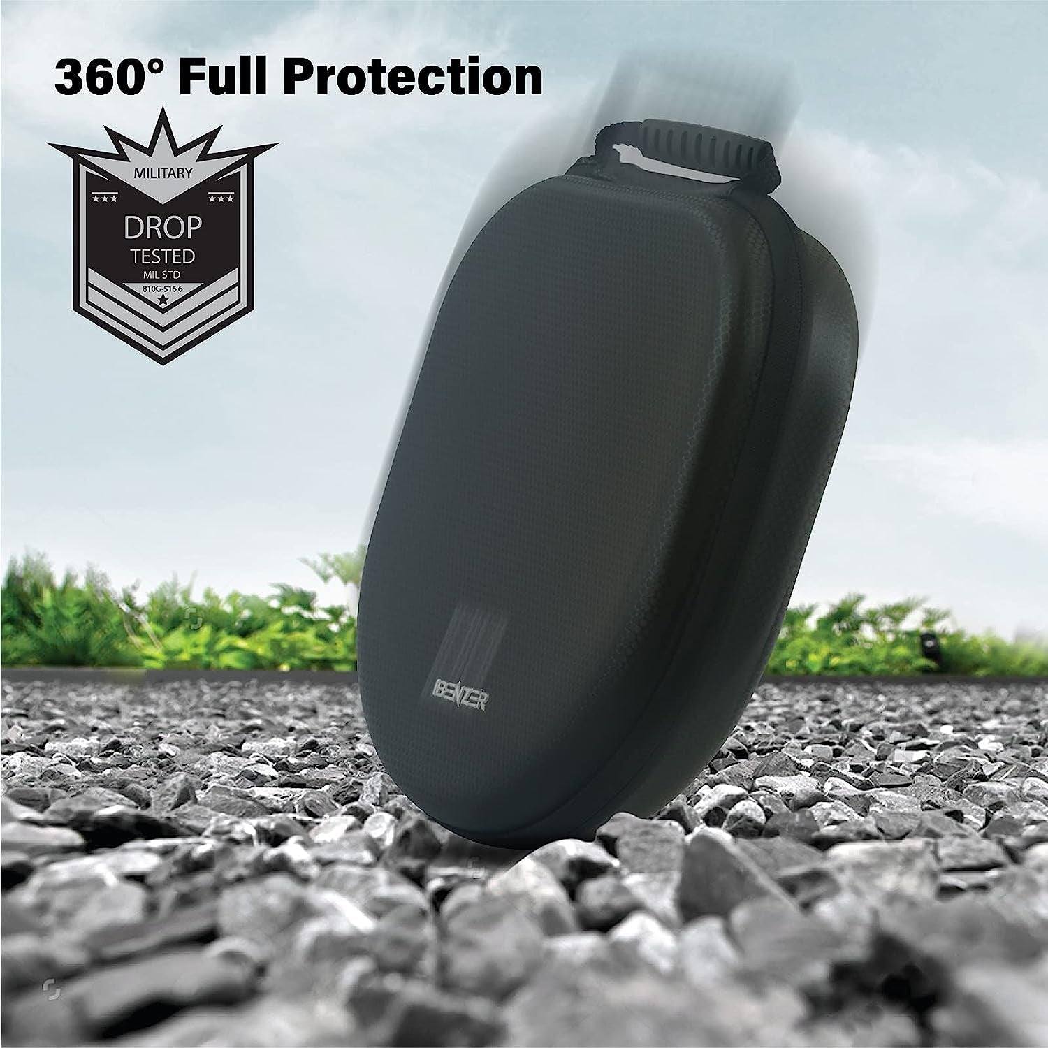 Ibenzer Case for Airpods Max Headphone Travel Carrying Case with Mesh Pocket Storage Bag Waterproof Accessories Protective Hard Shell Headset Cover, Black AP Max-Bk  iBenzer   