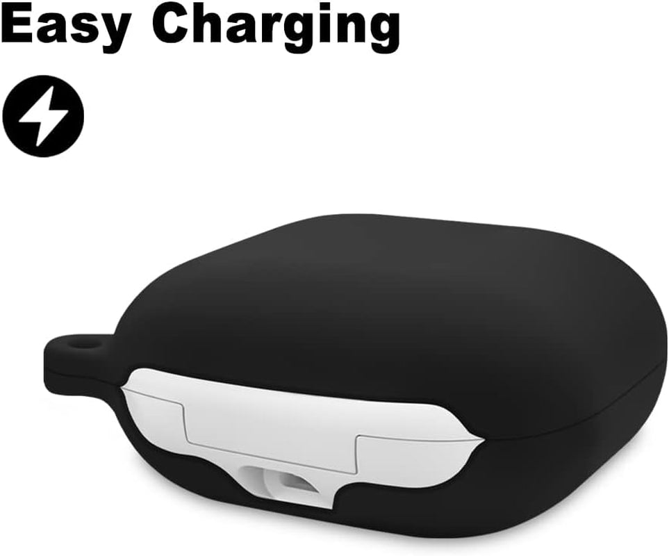 Geiomoo Silicone Case Compatible with Beats Fit Pro, Scratch Resistant Carrying Cover with Carabiner (Black)  Geiomoo   