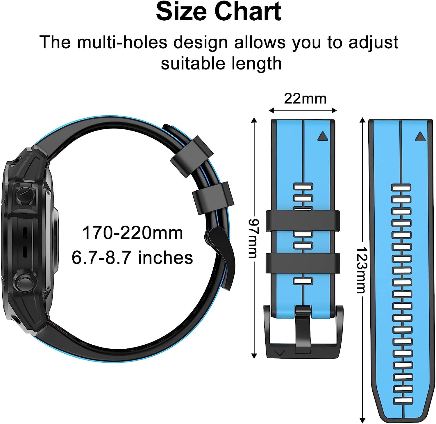 ISABAKE Compatible with Fenix 5 Watch Band, Easy Fit 22MM Band for Fenix 5 Plus/Fenix 6/Fenix 7/Forerunner 935/Forerunner 945/Approach S60/Quatix 5/Quatix 6  Isabake   