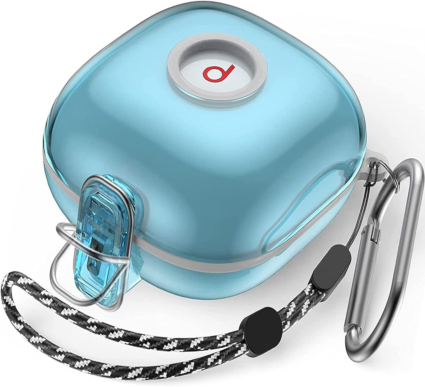 NINKI Compatible Beats Fit Pro Case Silicone Clear Purple,Cute Heavy Duty Soft Silicone TPU Full Protective Case for Beats Fit Pro Case with Lanyard,Beats Pro Fit Case Cover with Keychain for Women  NINKI Clear-Blue normal 