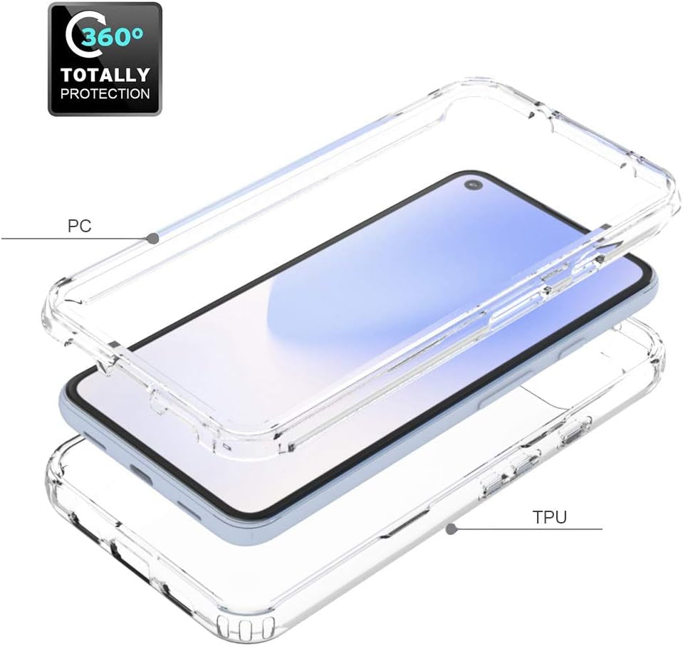 Google Pixel 4A 5G Case [For 5G Version ONLY], Onyxii Full-Body Rugged Ultra Transparency Hybrid Protective Case with Built-In Screen Protector for Google Pixel 4A 5G (Red)  Onyxii Case   