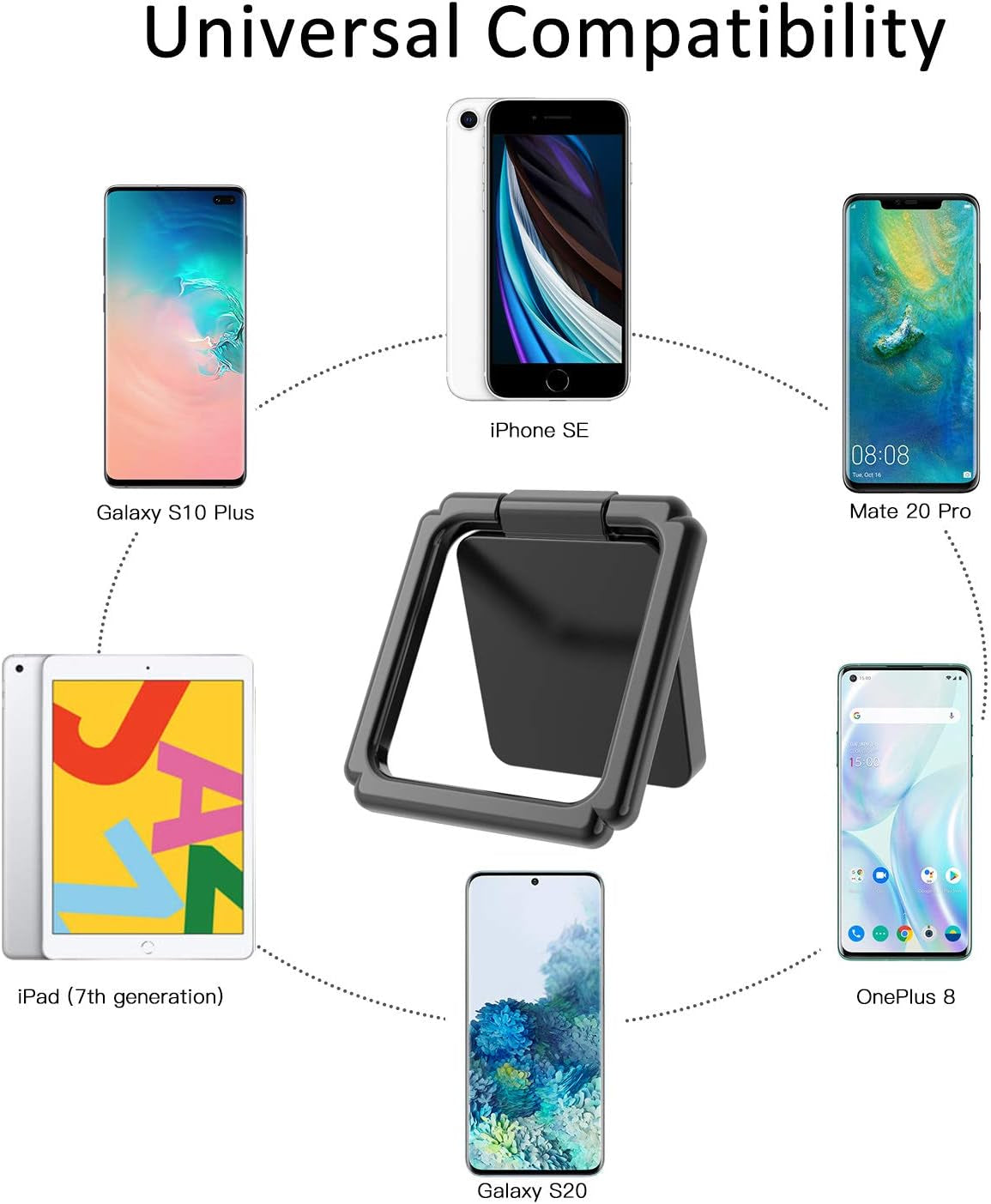 ICHECKEY Cell Phone Ring Holder Stand, 360° Rotation Universal Finger Ring Kickstand with Metal Phone Ring Grip for Magnetic Car Mount Compatible with All Smartphone, Ipad, Tablet, 2 Pack  ICHECKEY   