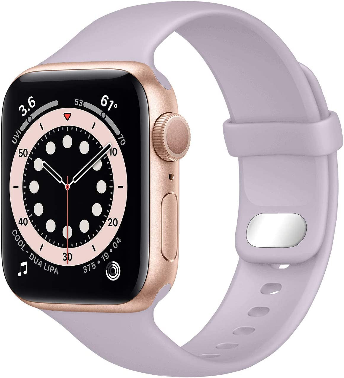 NUKELOLO Sport Band Compatible with Apple Watch Bands 38Mm 41Mm 40Mm 45Mm 44Mm 42Mm, Soft Silicone Replacement Strap Compatible for Iwatch Series SE 7 6 5 4 3 2 1 Women Men  NUKELOLO Lavender 42mm/44mm/45mm 