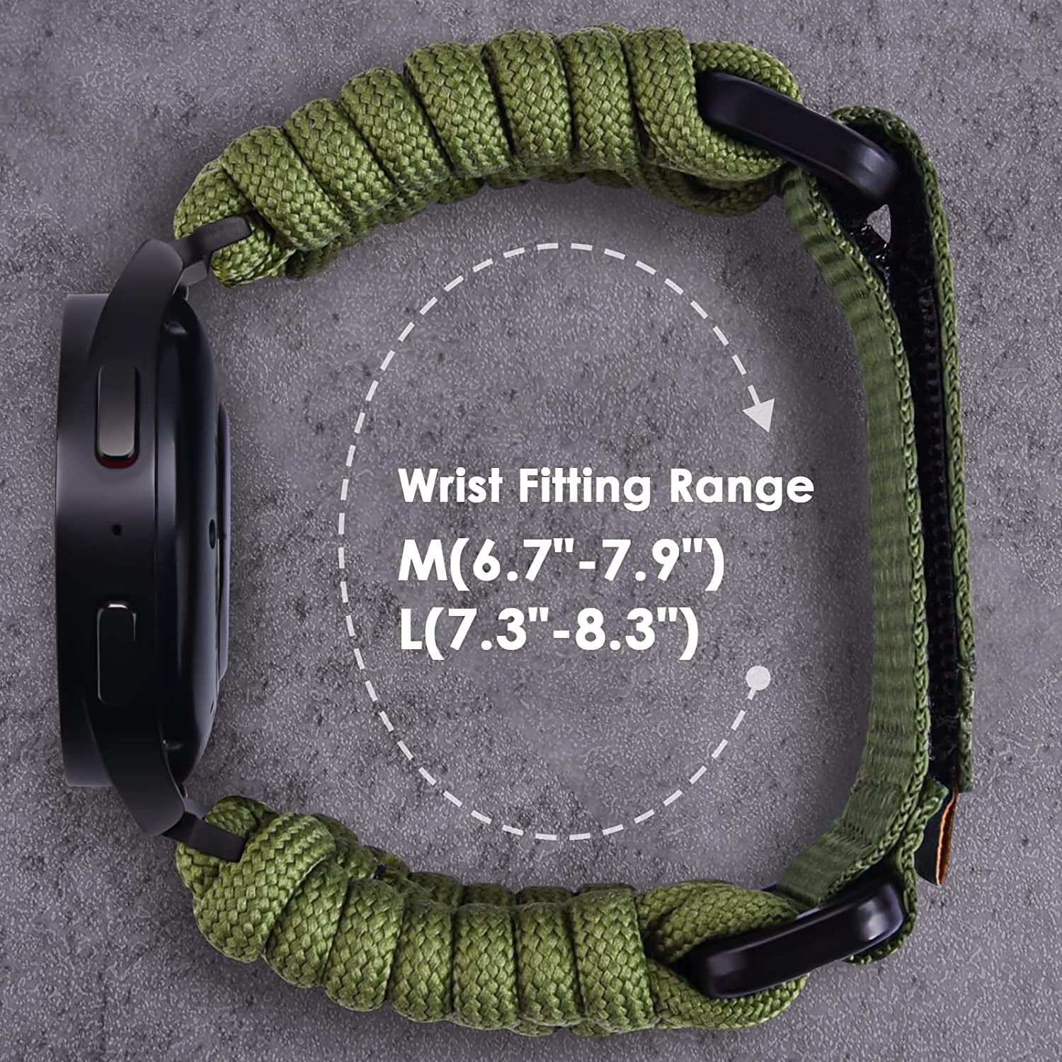 CAGOS Paracord Band Compatible with Galaxy Watch 5/Galaxy Watch 4/Galaxy Watch 5 Pro/Galaxy Watch 4 Classic/Galaxy Watch 3, Rugged Survival Nylon Strap Braided Sport Loop for Galaxy Watch 40Mm 41Mm 42Mm 44Mm 45Mm 46Mm Men  CAGOS   