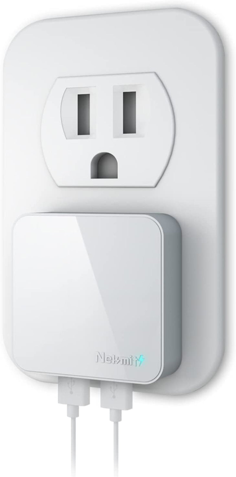 Nekmit 4.8A 24W Thin Flat Dual USB Wall Charger with Smart IC Technology, Portable Travel Adapter for Ipad Pro, Iphone 14/14 Pro/Pro Max, Pixel, Galaxy and More  Nekmit Compact   