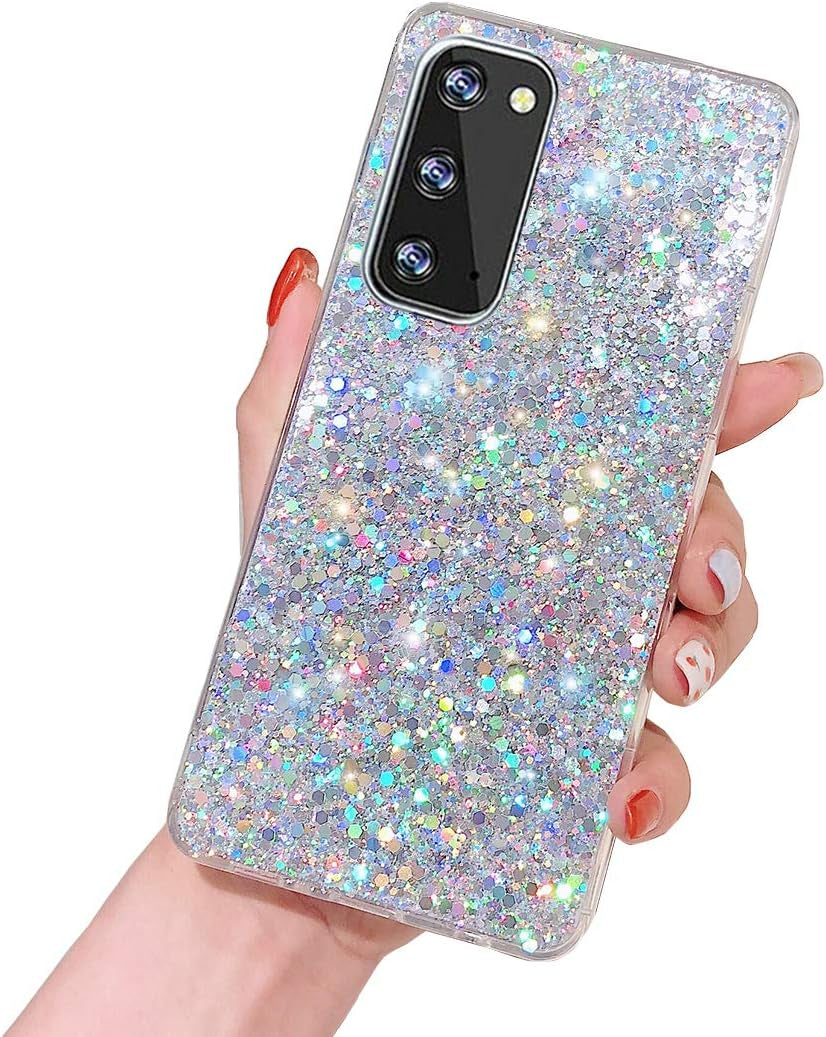 Topwin Galaxy S21 plus 6.7'' Glitter Case, Sparkle Bling Shiny Diamond Slim Soft Reflective TPU Rubber Bumper Girl Women Protective Case for Samsung Galaxy S21 plus 6.7 Inch 2021 (Silver)  Topwin   