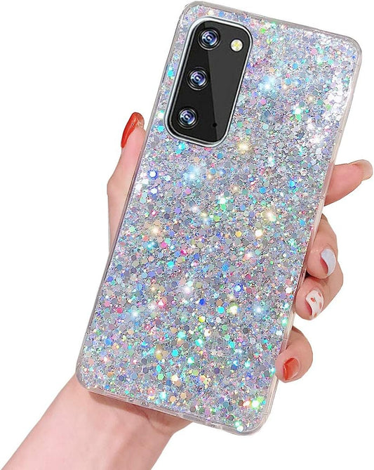 Topwin Galaxy S21 plus 6.7'' Glitter Case, Sparkle Bling Shiny Diamond Slim Soft Reflective TPU Rubber Bumper Girl Women Protective Case for Samsung Galaxy S21 plus 6.7 Inch 2021 (Silver)  Topwin   