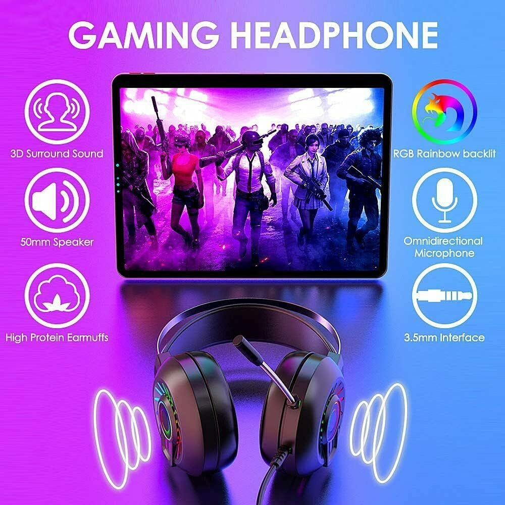 Wired Headphone Headset Gaming Headphone Bass Stereo 3D Sound with Mic anti Noise for Smartphone  ChengXiang   
