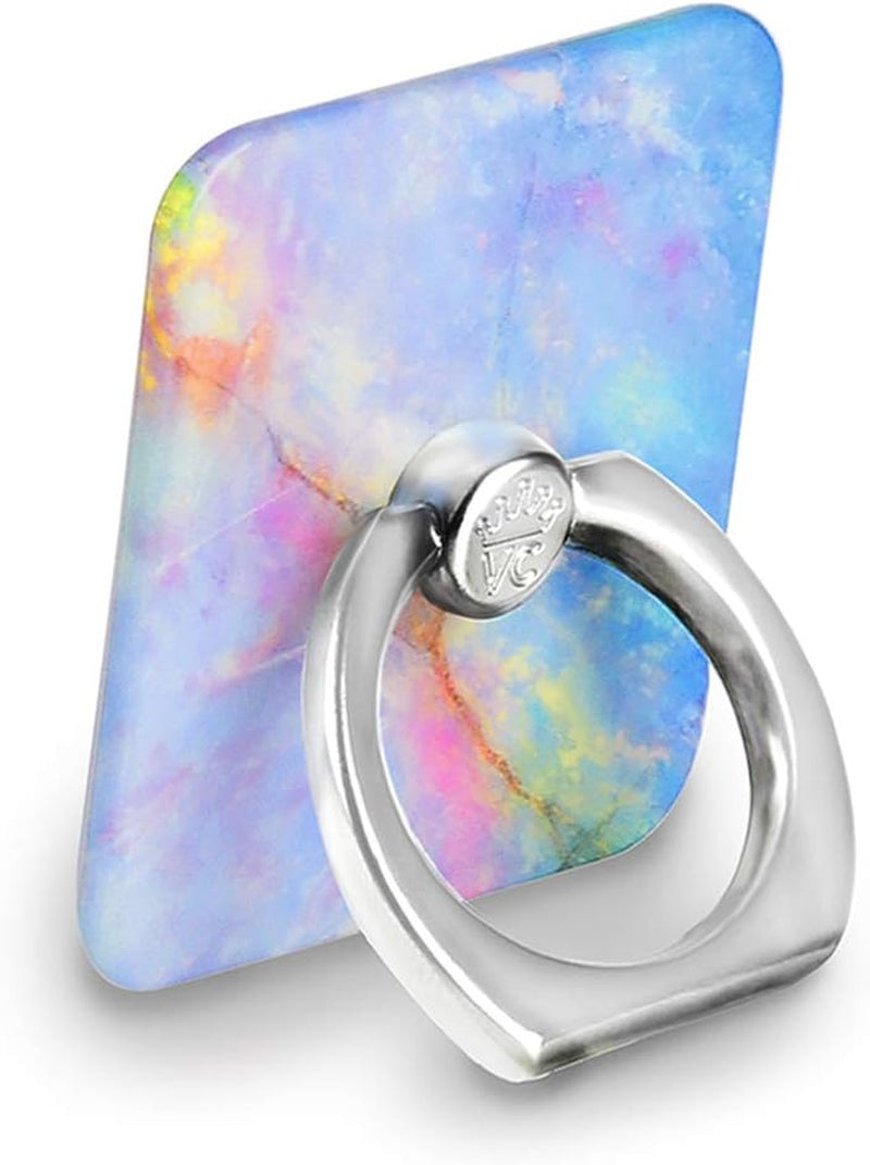 Velvet Caviar Cell Phone Ring Holder - Finger Ring & Stand - Improves Phone Grip Compatible with Iphone, Galaxy and Most Cases (Except Silicone/Leather) - Moonstone Holographic Pink Blue Marble  Velvet Caviar Blue Opal  