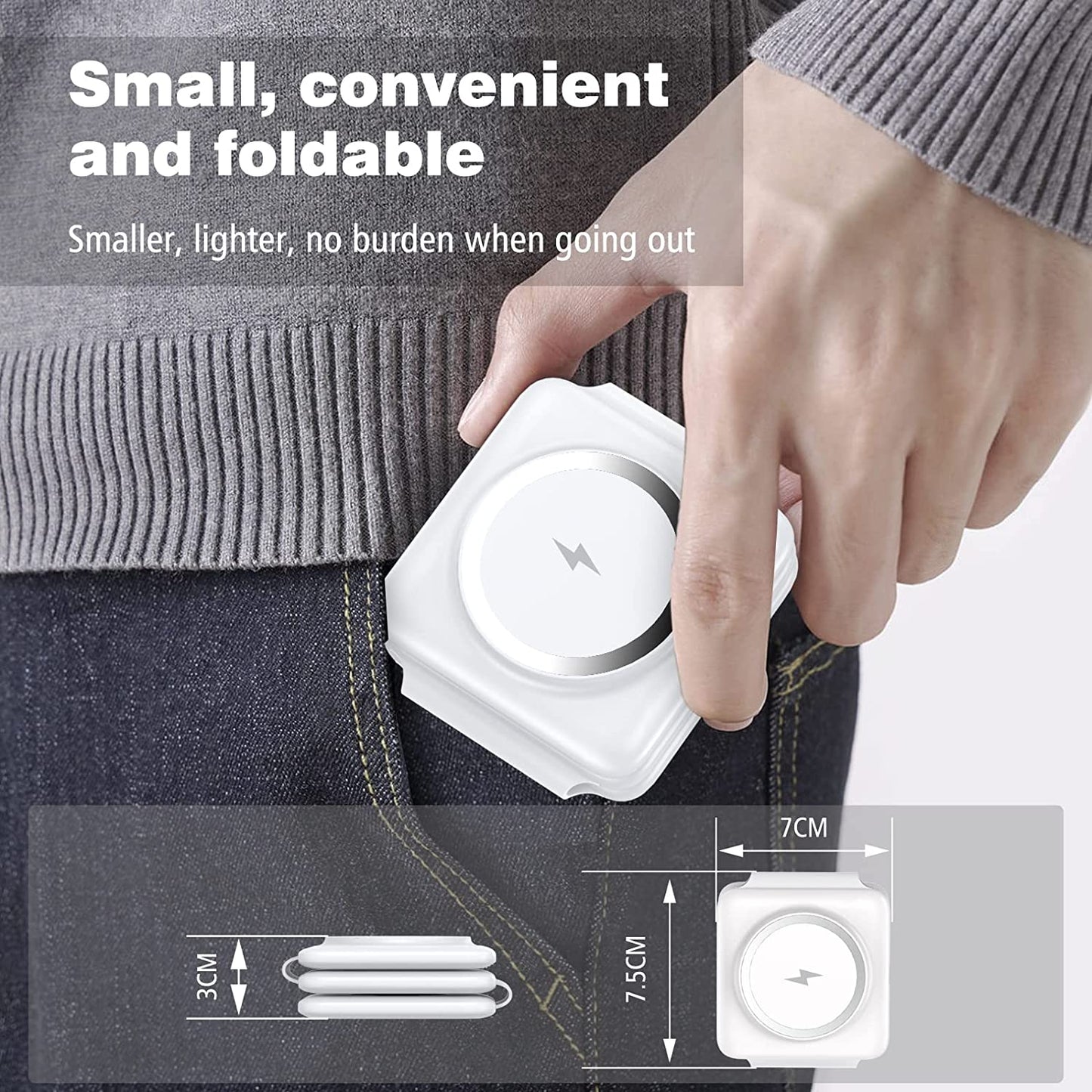 Charging Station for Apple Multiple Devices - 3 in 1 Foldable Magnetic Wireless Charger Dock - Travel Charging Pad for Iphone 14 13 12 Pro Max plus Watch & Airpods  ShenzhenShi Weizhichuang Technology Co., Ltd   