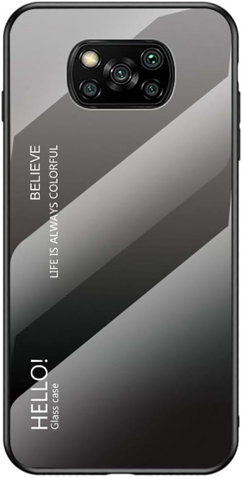 Hicaseer Xiaomi Poco X3 Case,Anti Scratch Gradient Glass Case Back Cover Soft TPU Silicone Shockproof Case for Xiaomi Poco X3 -Purple  Hicaseer Blue+Black Xiaomi Poco X3 6.53" 